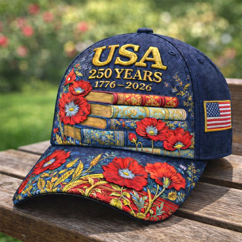 🎉New Year Special: Free Shipping! US 250th Anniversary books Art Print Hat