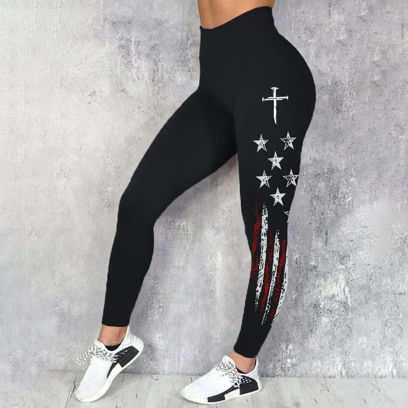 🎉Valentine's Day Special: Free Shipping🚚Women's casual retro flag-print leggings