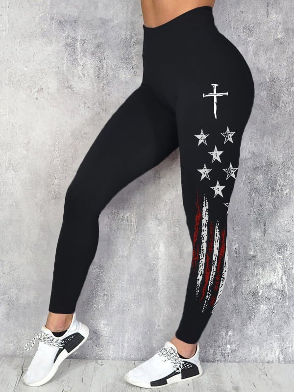🎉Valentine's Day Special: Free Shipping🚚Women's casual retro flag-print leggings