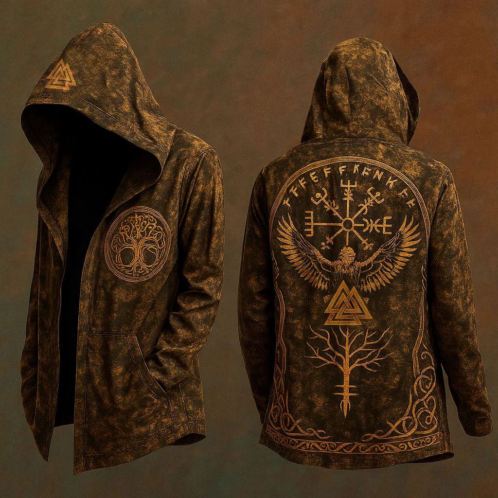 Men's Viking Nordic Vintage Hooded Jacket