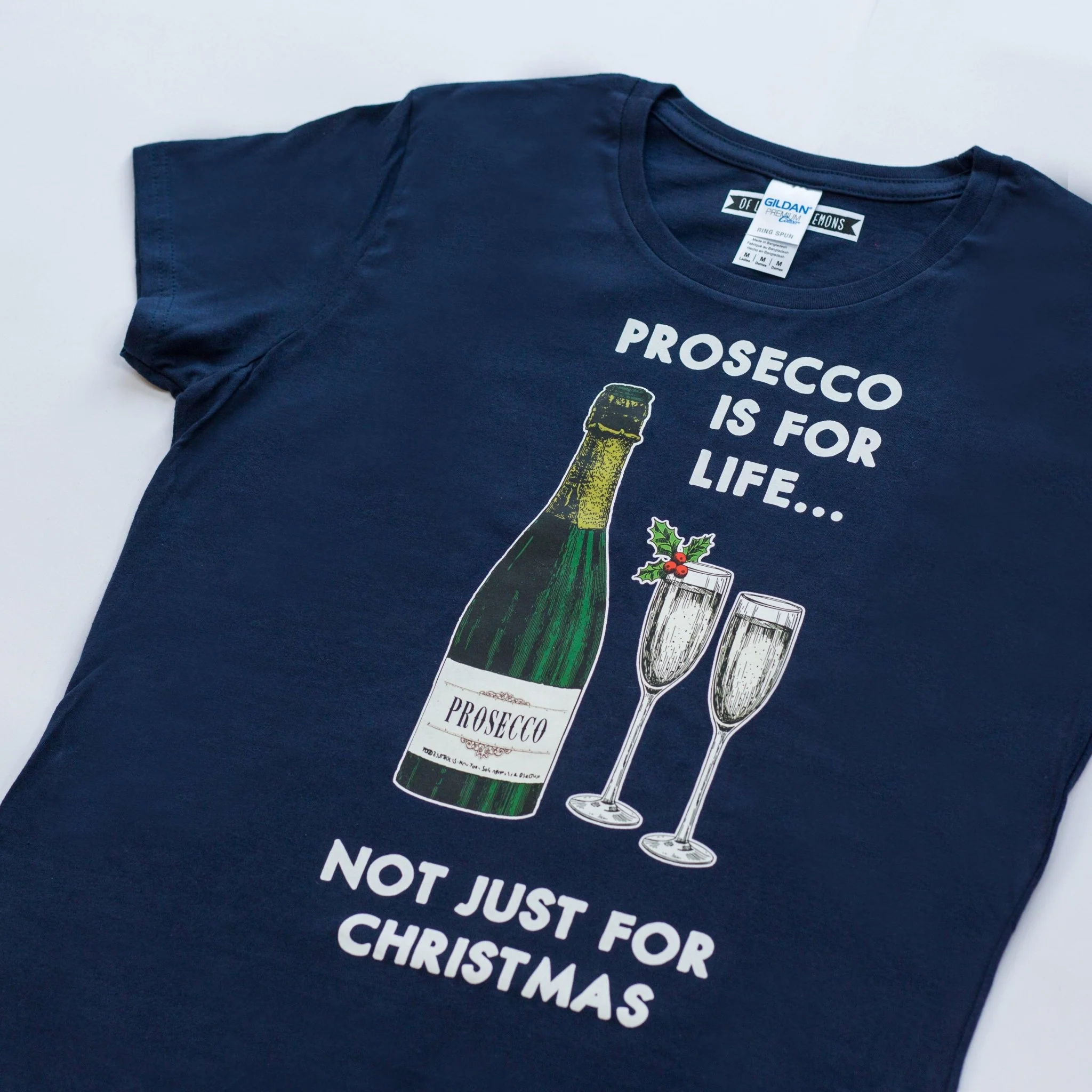 'Prosecco Is For Life' Ladies Christmas T-Shirt
