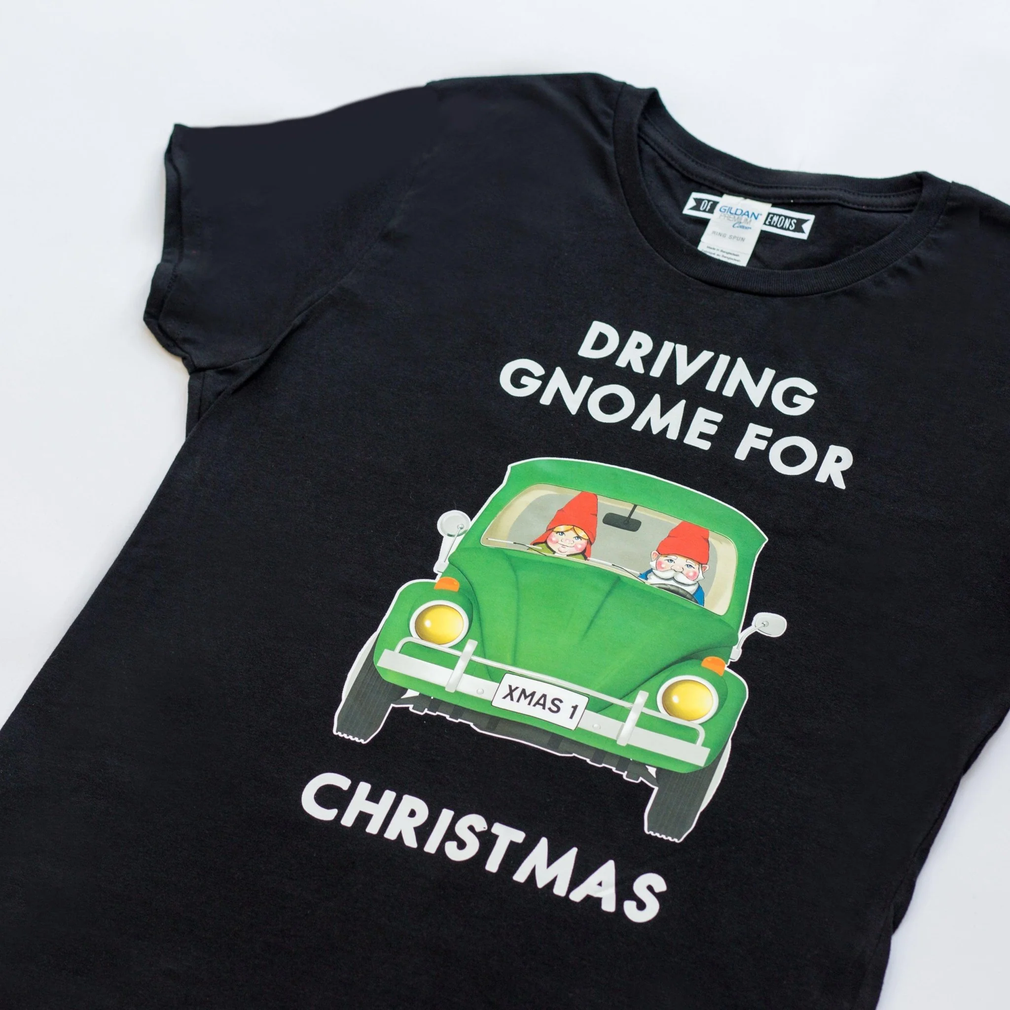 'Driving Gnome For Christmas' Ladies T-Shirt