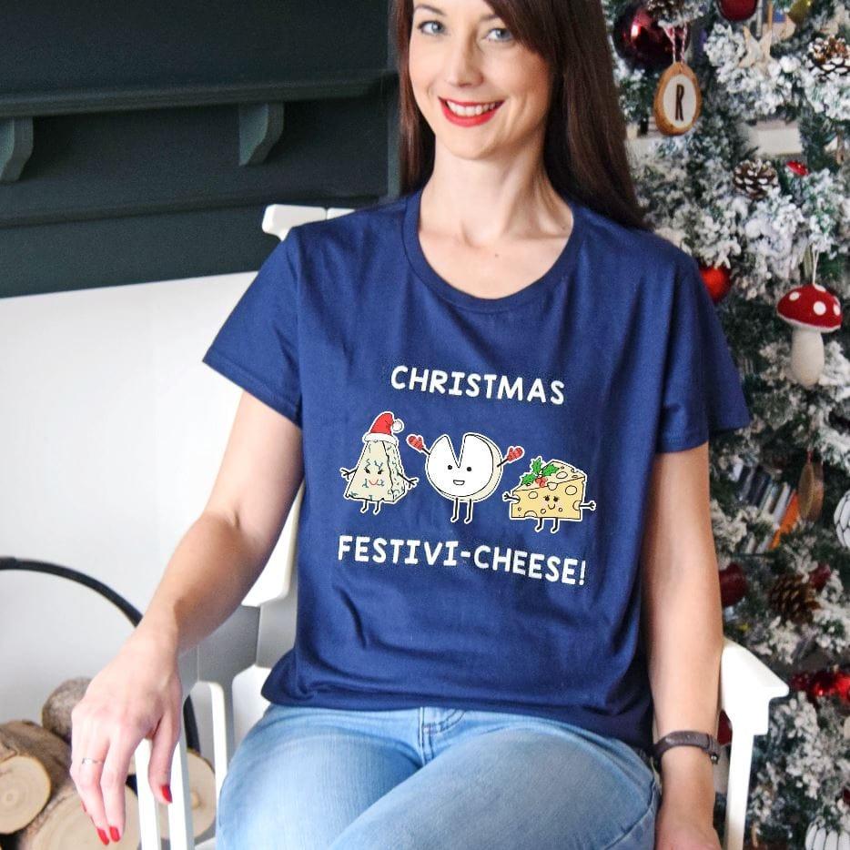 Funny Cheese Ladies Christmas T-Shirt