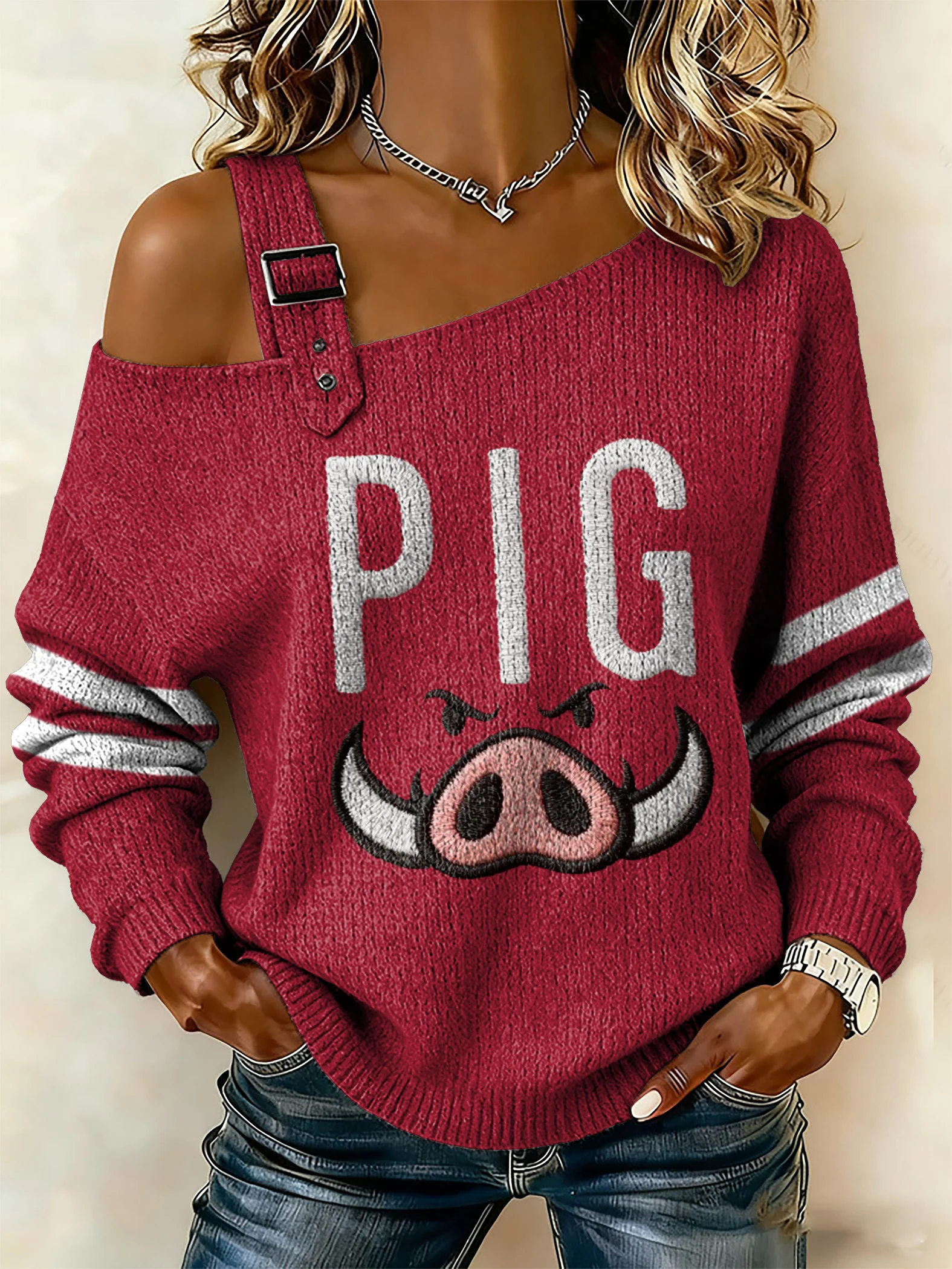 Women's Casual Rugby Print Top