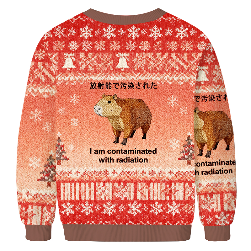 Capybara Contaminated By Radiation Christmas Ugly Sweatshirt