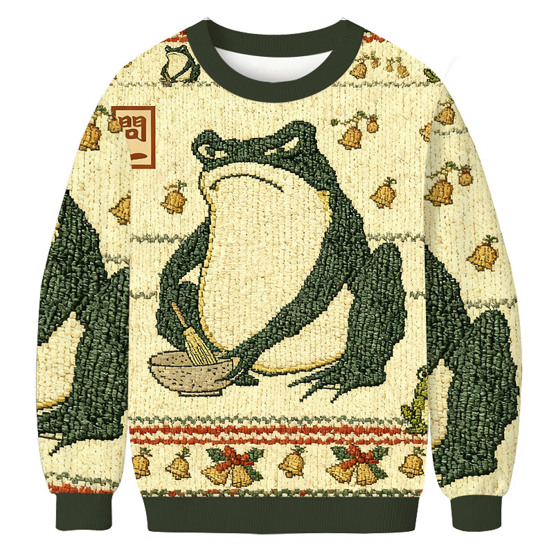 Matsumoto Hoji Japanese Frog Christmas Ugly Sweatshirt