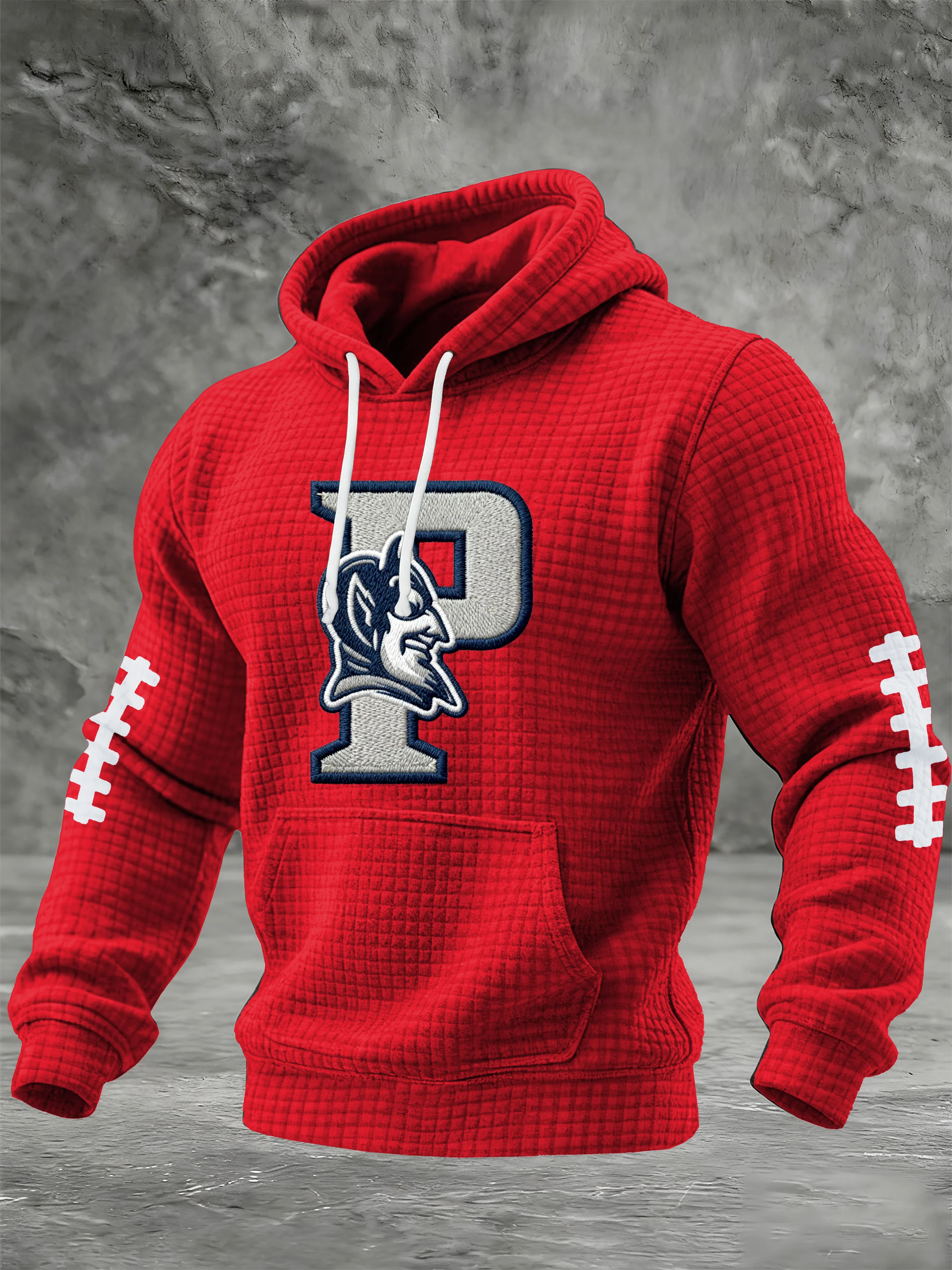 Men'S  Football Printed Hooded Sweatshirt