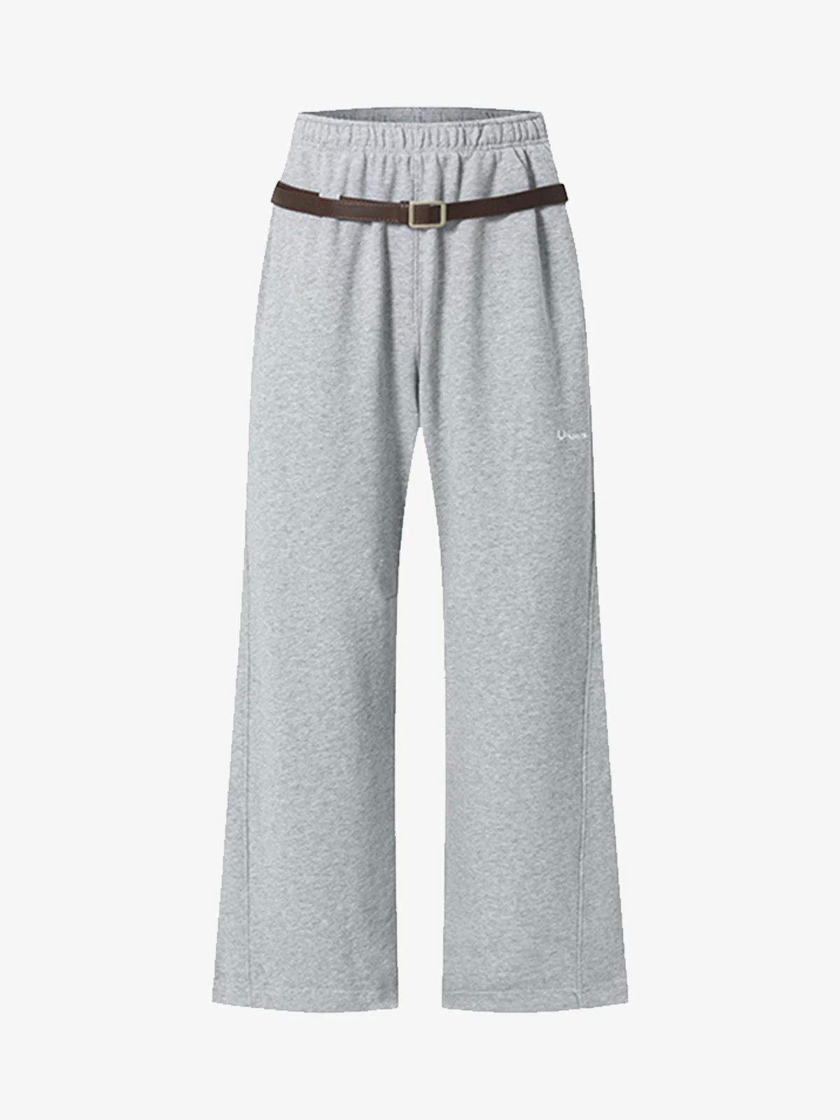 Retro Washed Textured Solid Color Belted Wide-Leg Pants