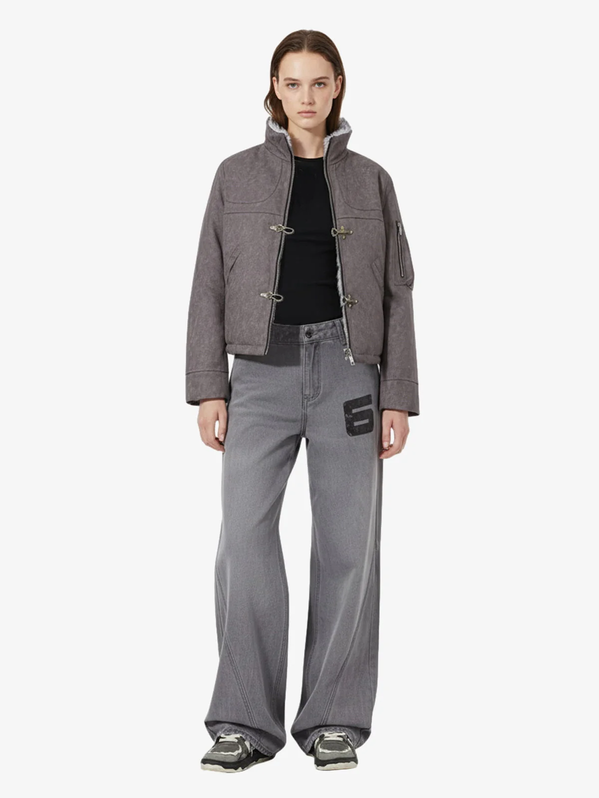 Distressed Washed Graphic Baggy Stacked Pants