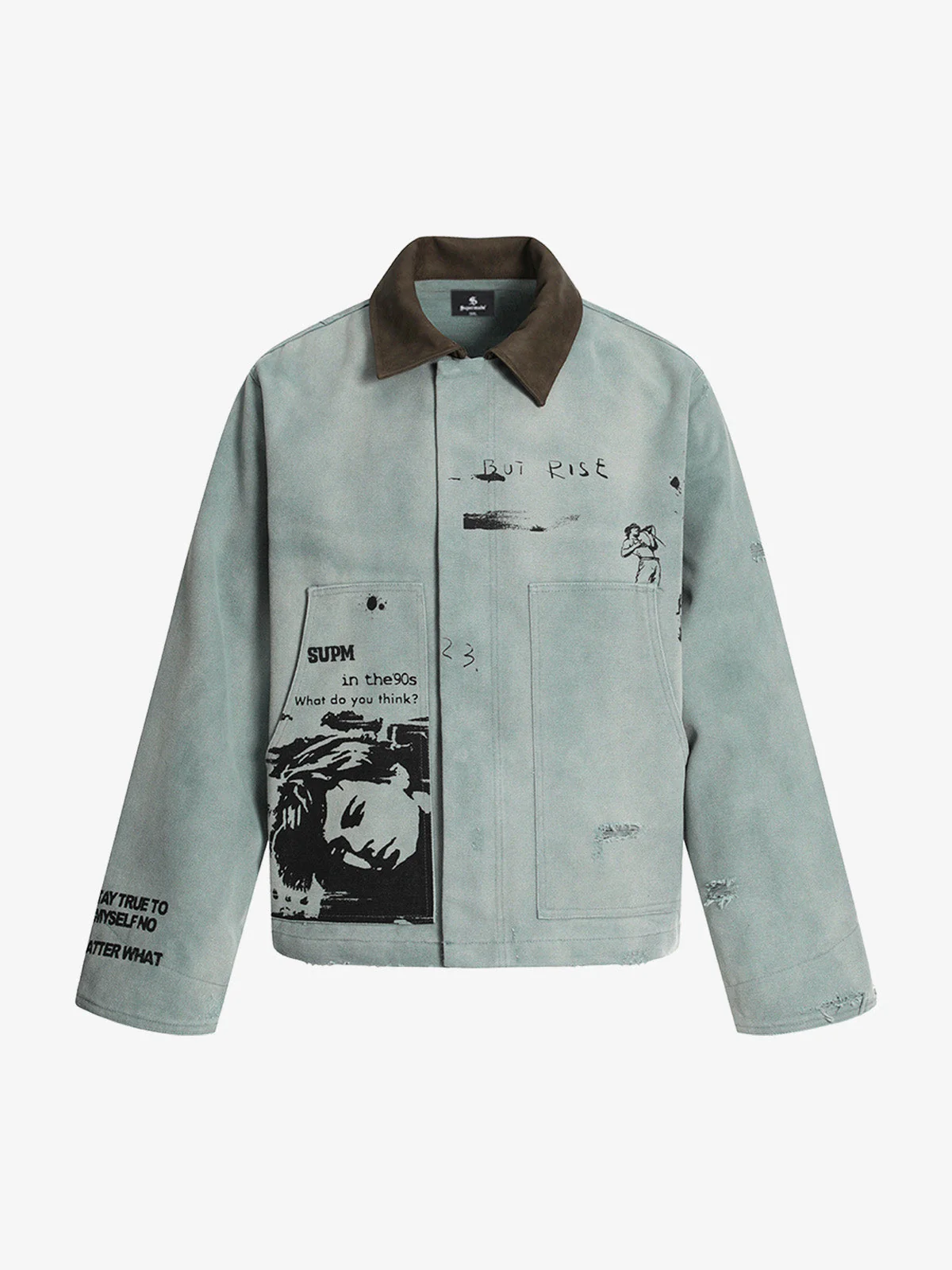 Vintage Washed Distressed Barn Work Jacket