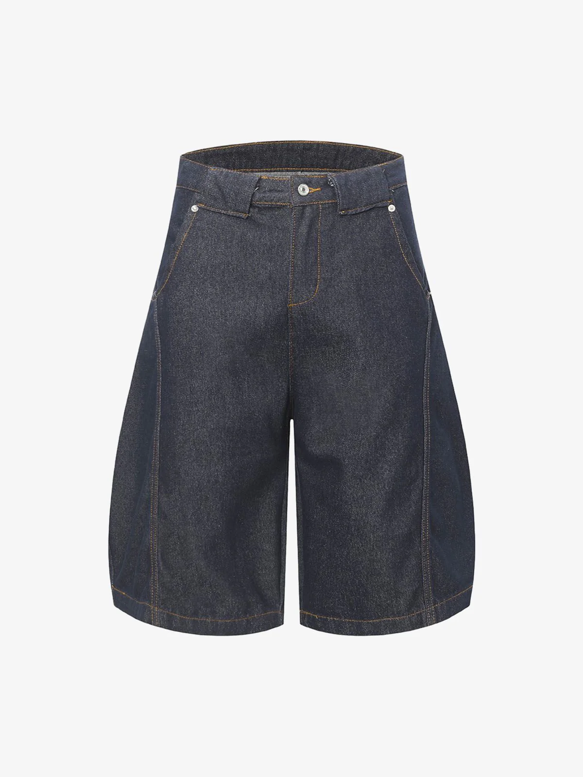 Deconstructed Split Contrast Stitching Scimitar Jorts