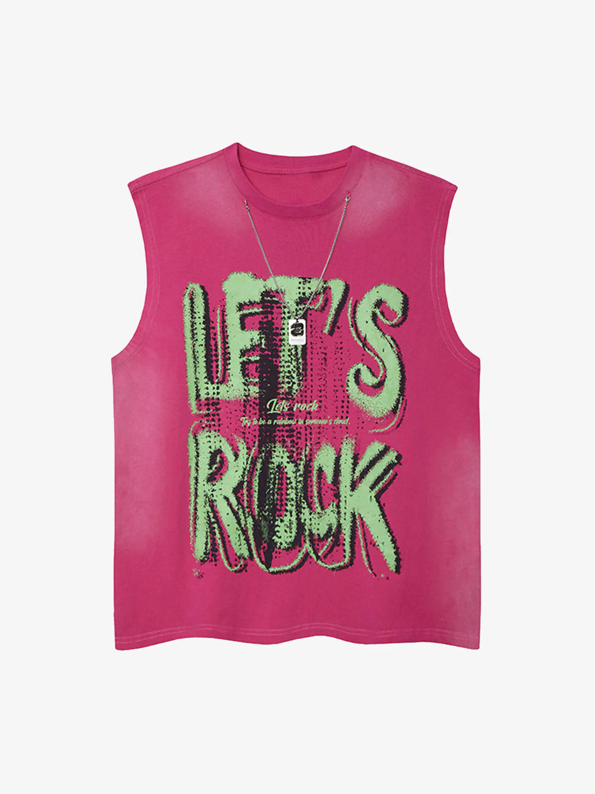 Street Graphic Spray Print Necklace T-Shirt