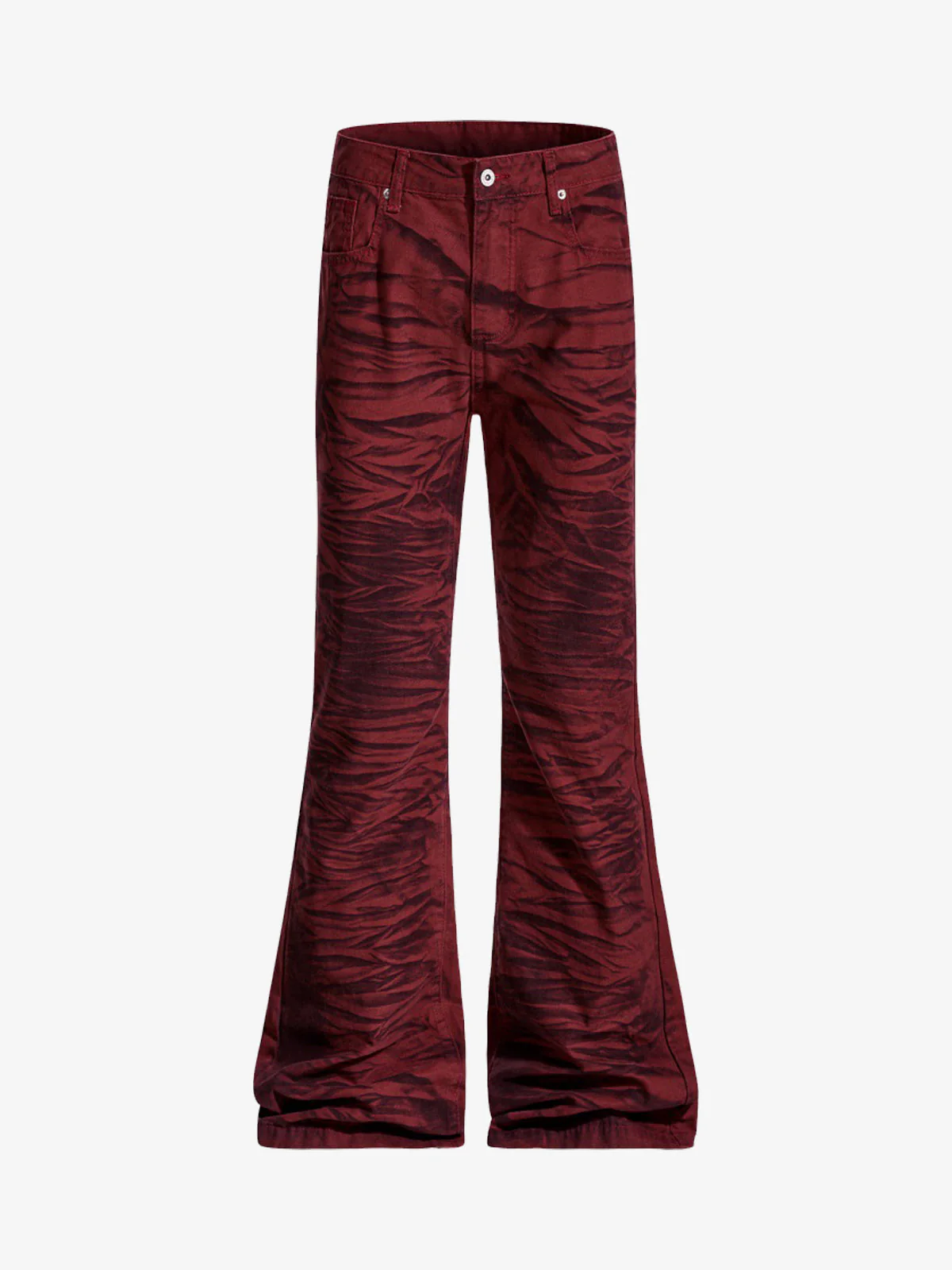 Wasteland Lava Wash Flared Wrinkled Texture Pants