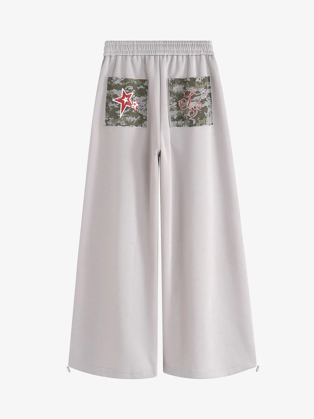 Retro Camouflage Star Patch Colorblock Casual Pants