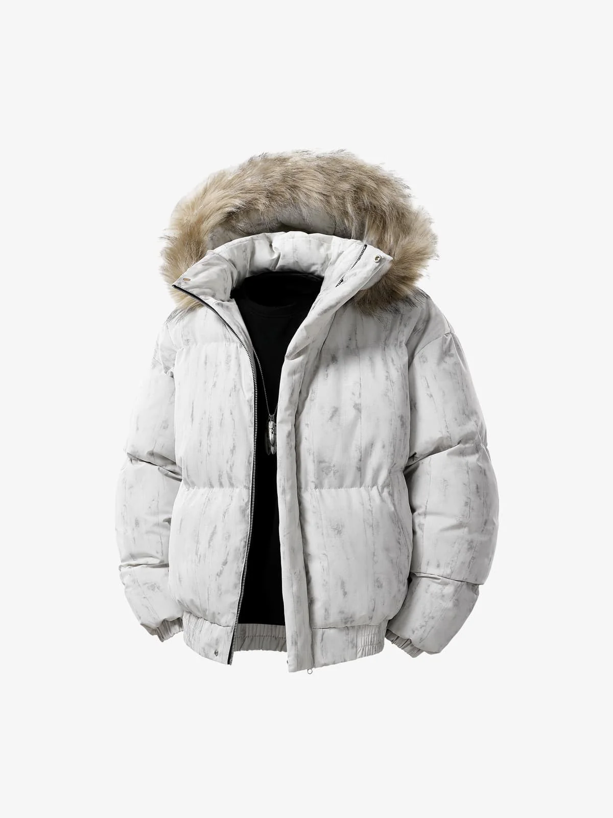 Vintage Fur Collar Hooded Cotton Jacket