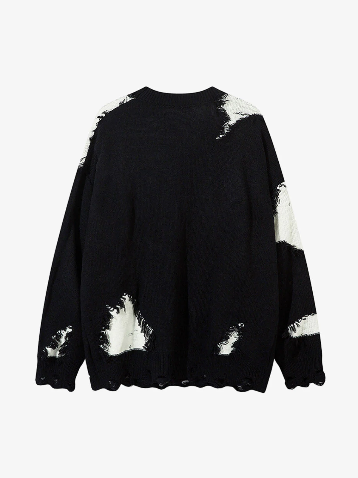 Niche Raw Edge Fringed Knit Sweater