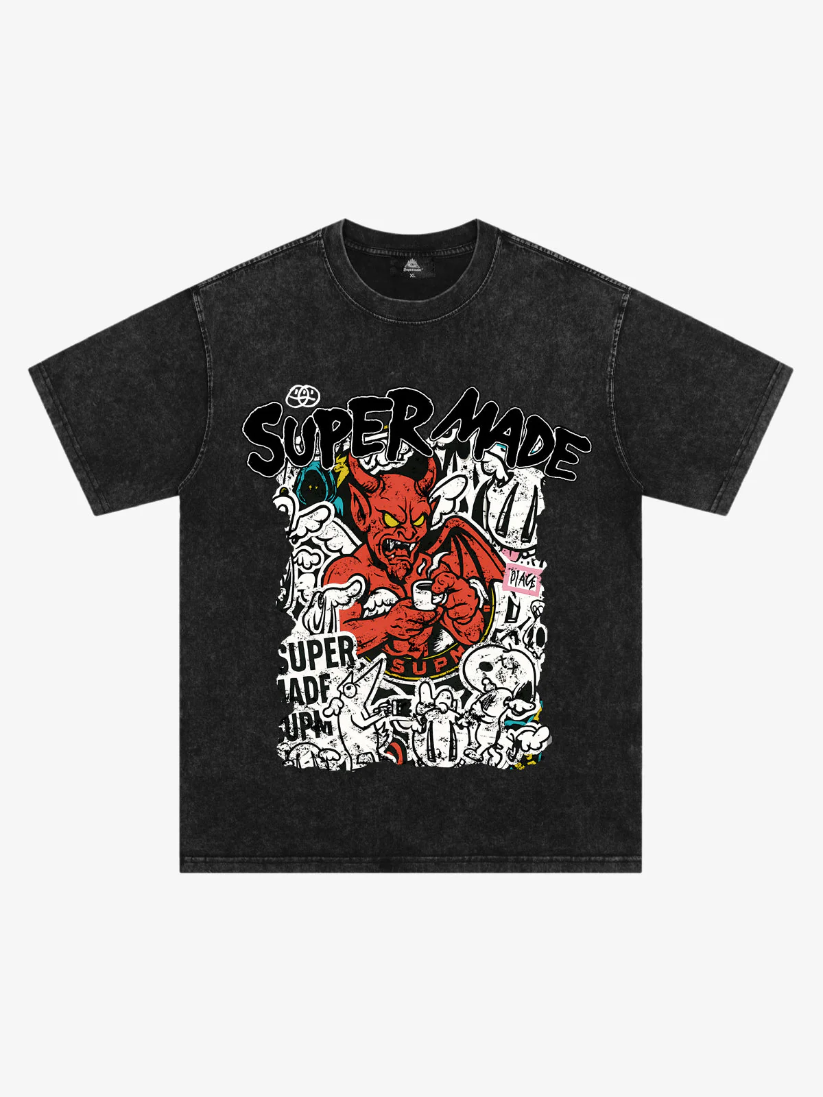 Street Devil Collage Pattern T-shirt