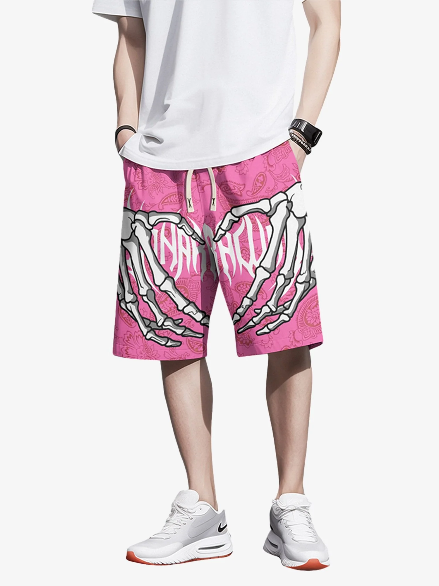 Skull Hand Print Hip-hop Shorts