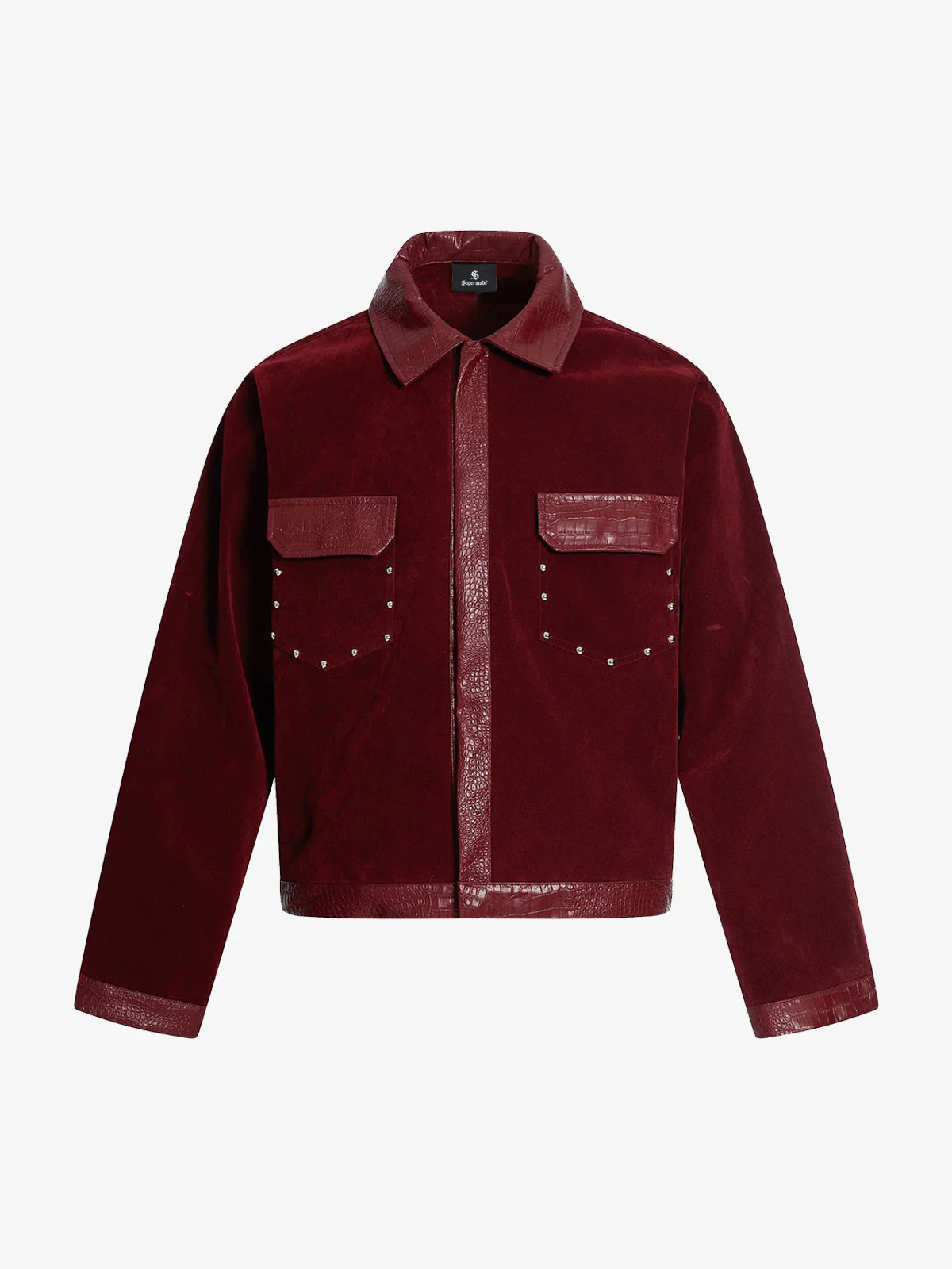 Vintage Suede PU Leather Collar Zip Up Jacket