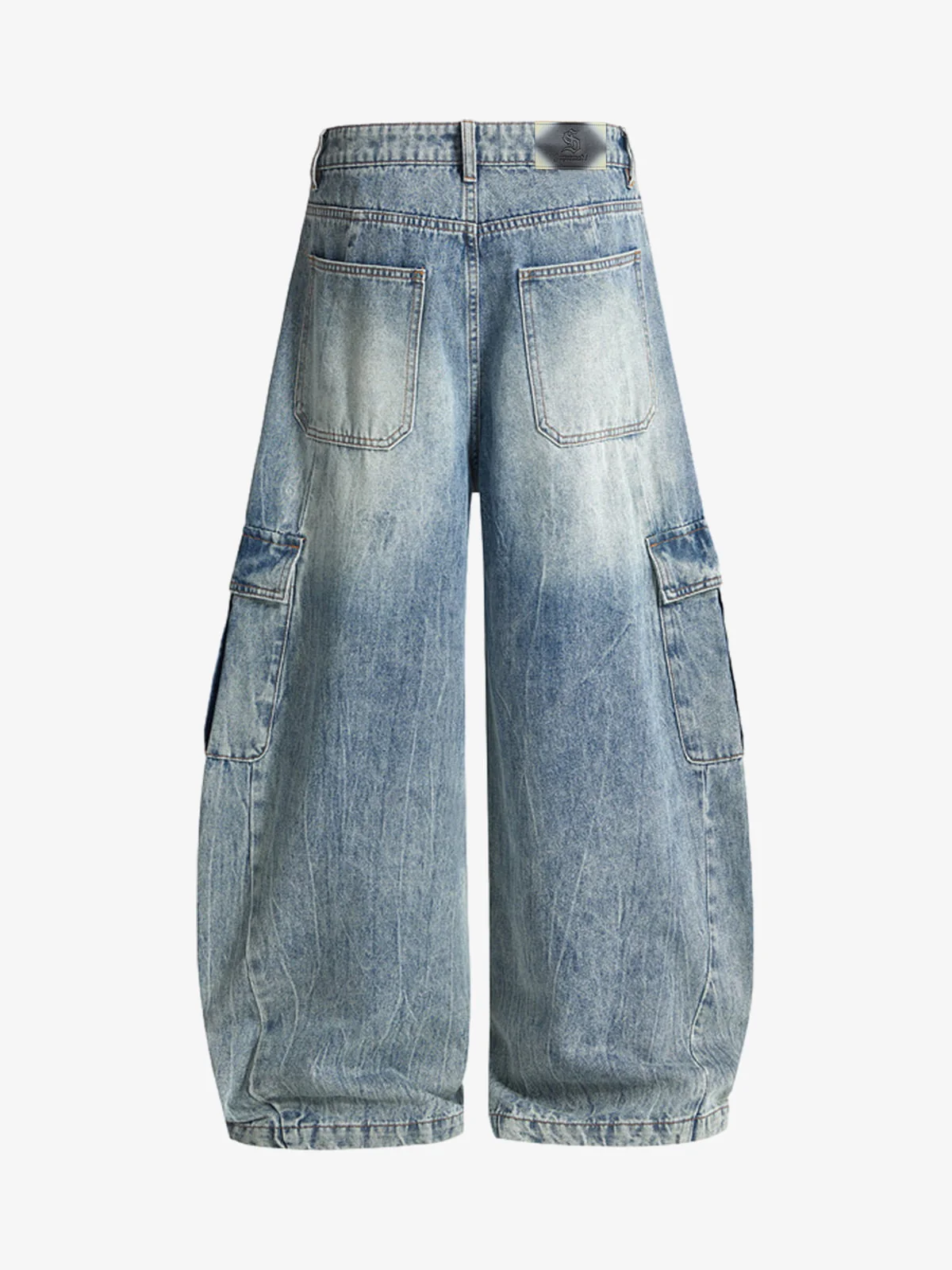 Vintage Cargo Pocket Washed Barrel Jeans