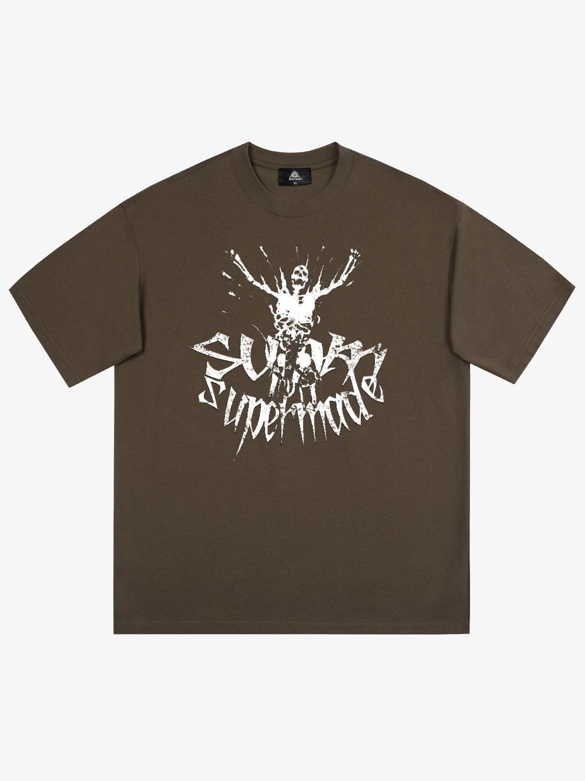 Gothic Skull Distressed Letter T-Shirt