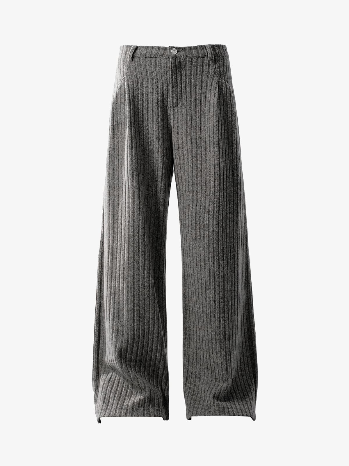 Retro Wool Blend Pleated Baggy Trousers