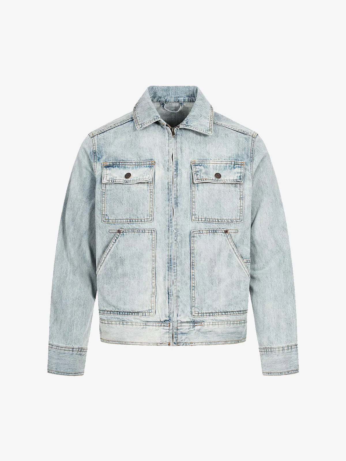 Vintage Light Wash Workwear Denim Jacket