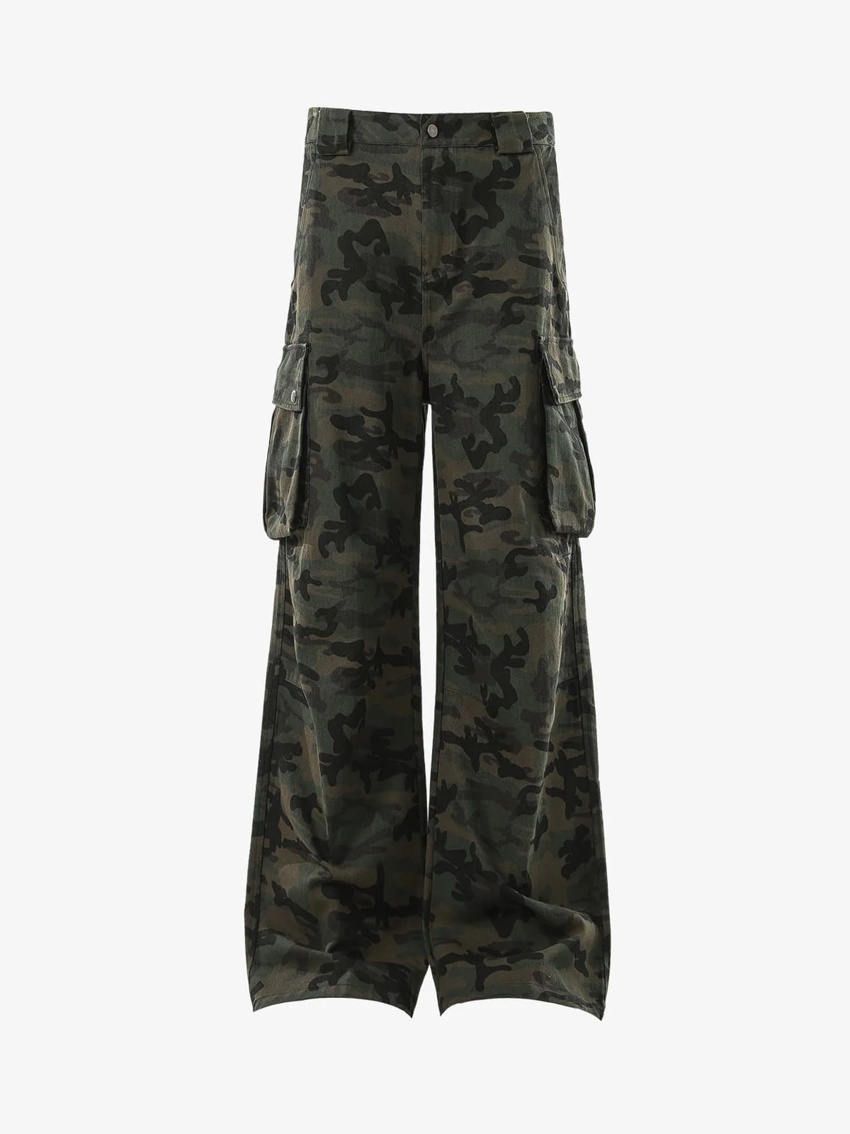Retro Camouflage Pocket Design Workwear Casual Pants