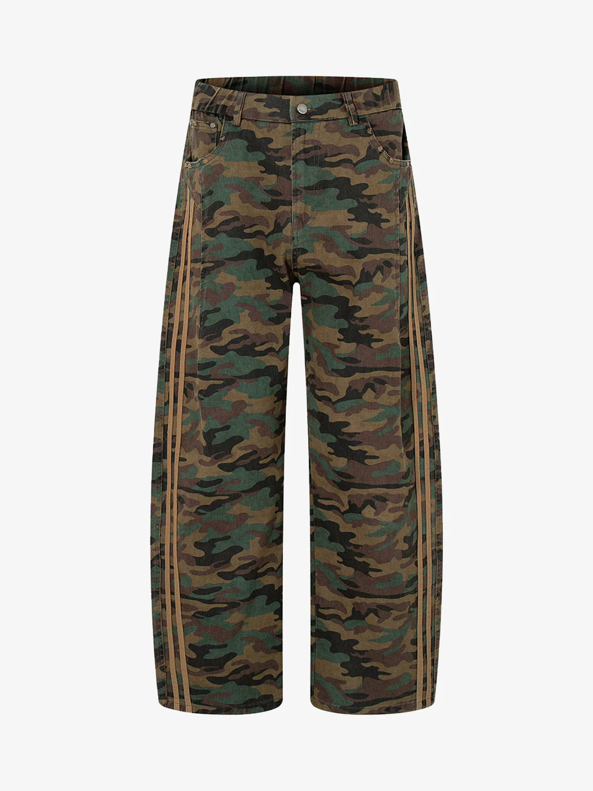 Street Camouflage Side-Striped Jeans
