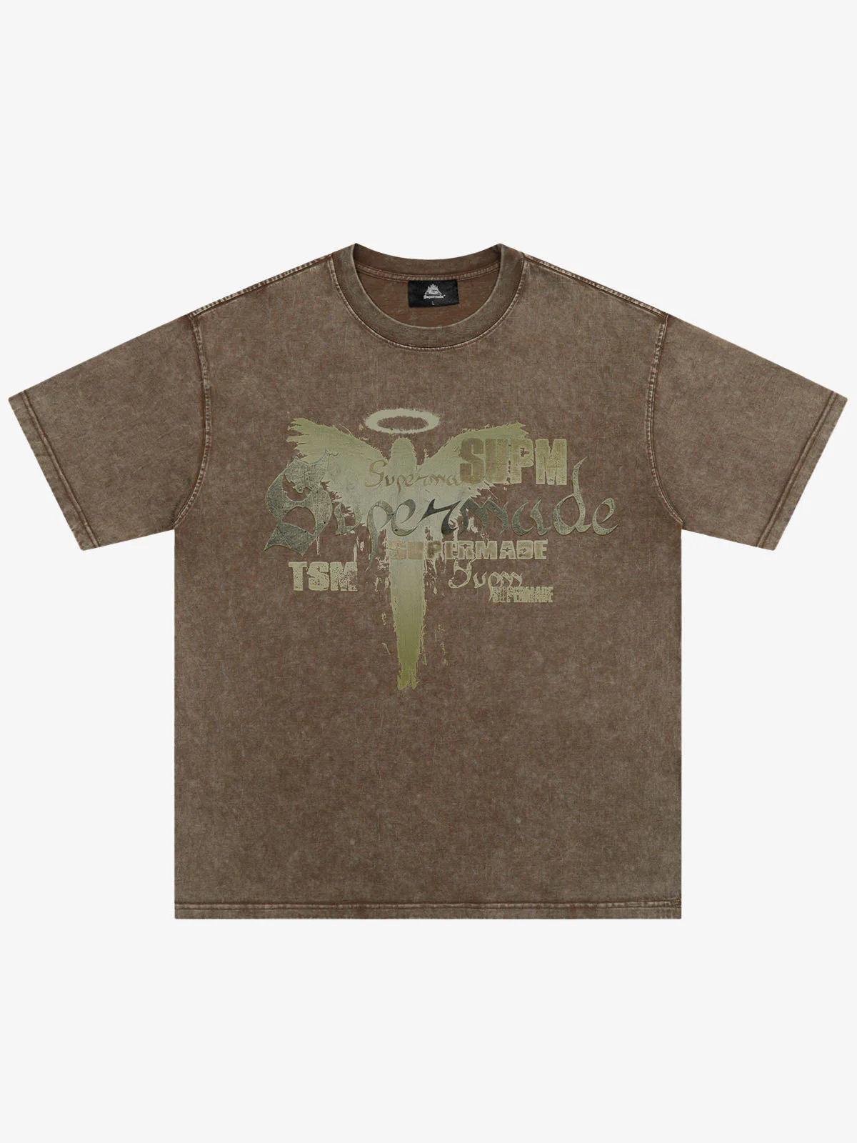 Distressed Washed Gothic Angel Graphic T-Shirt