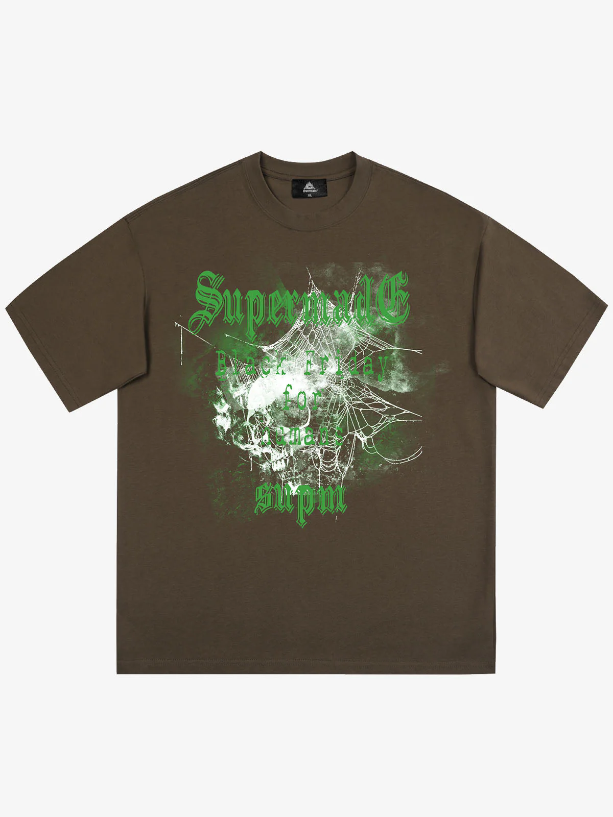 Gothic Skull Spiderweb Graphic T-Shirt