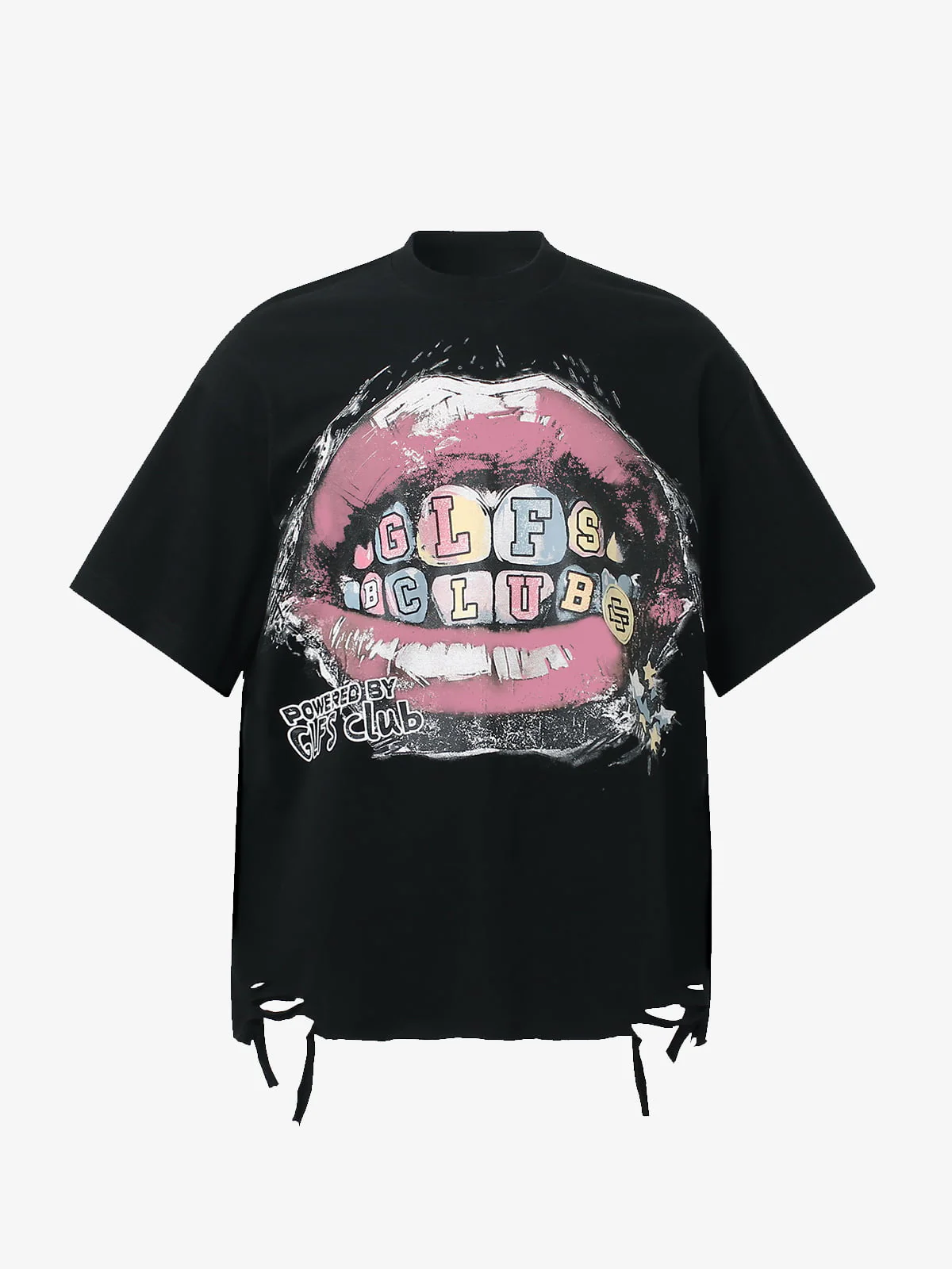 Retro Letter Lip Graphic T-Shirt