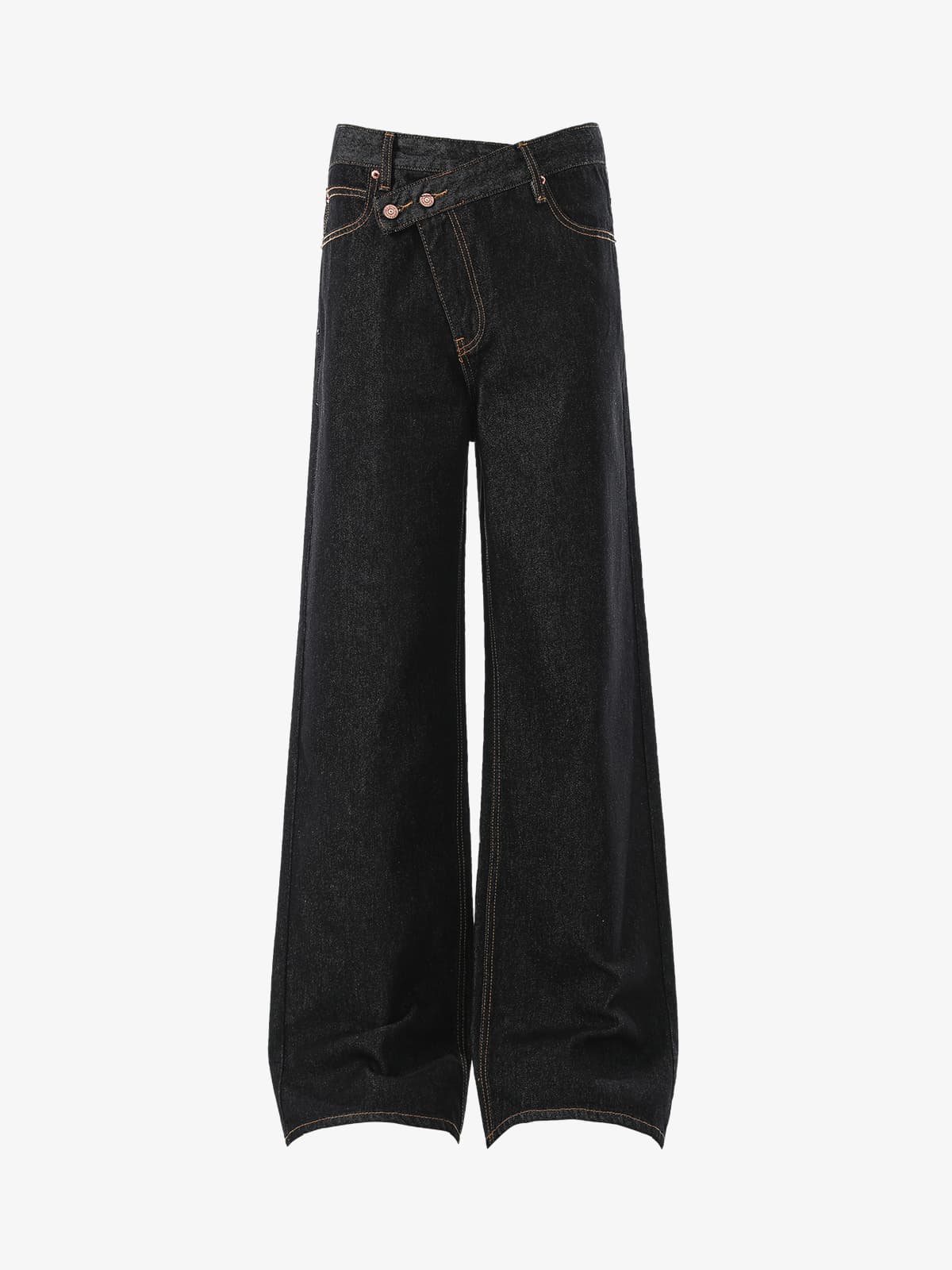 Vintage Irregular Cut Scimitar Embroidered Jeans