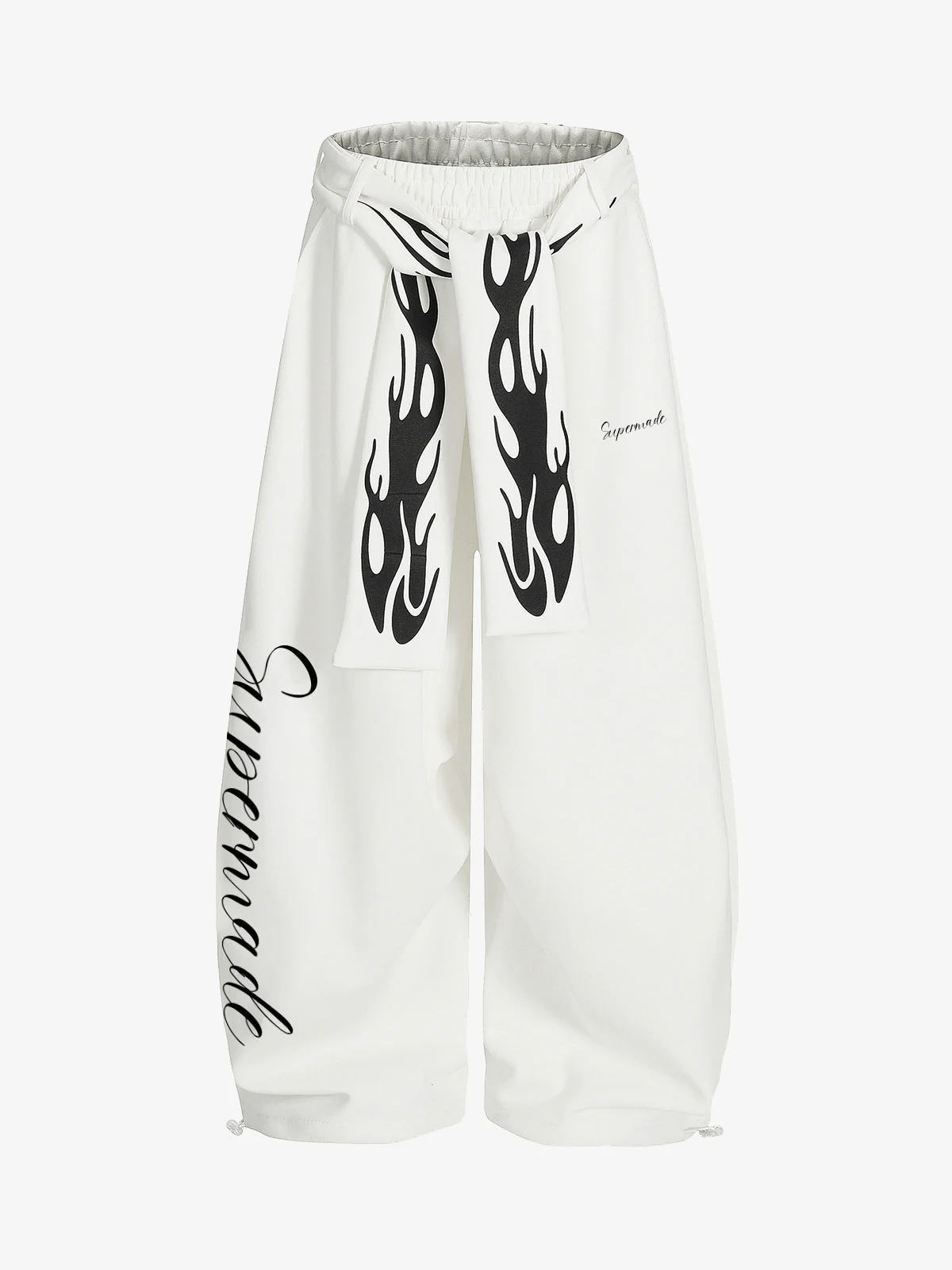 High Street Flame Print Baggy Sweatpants