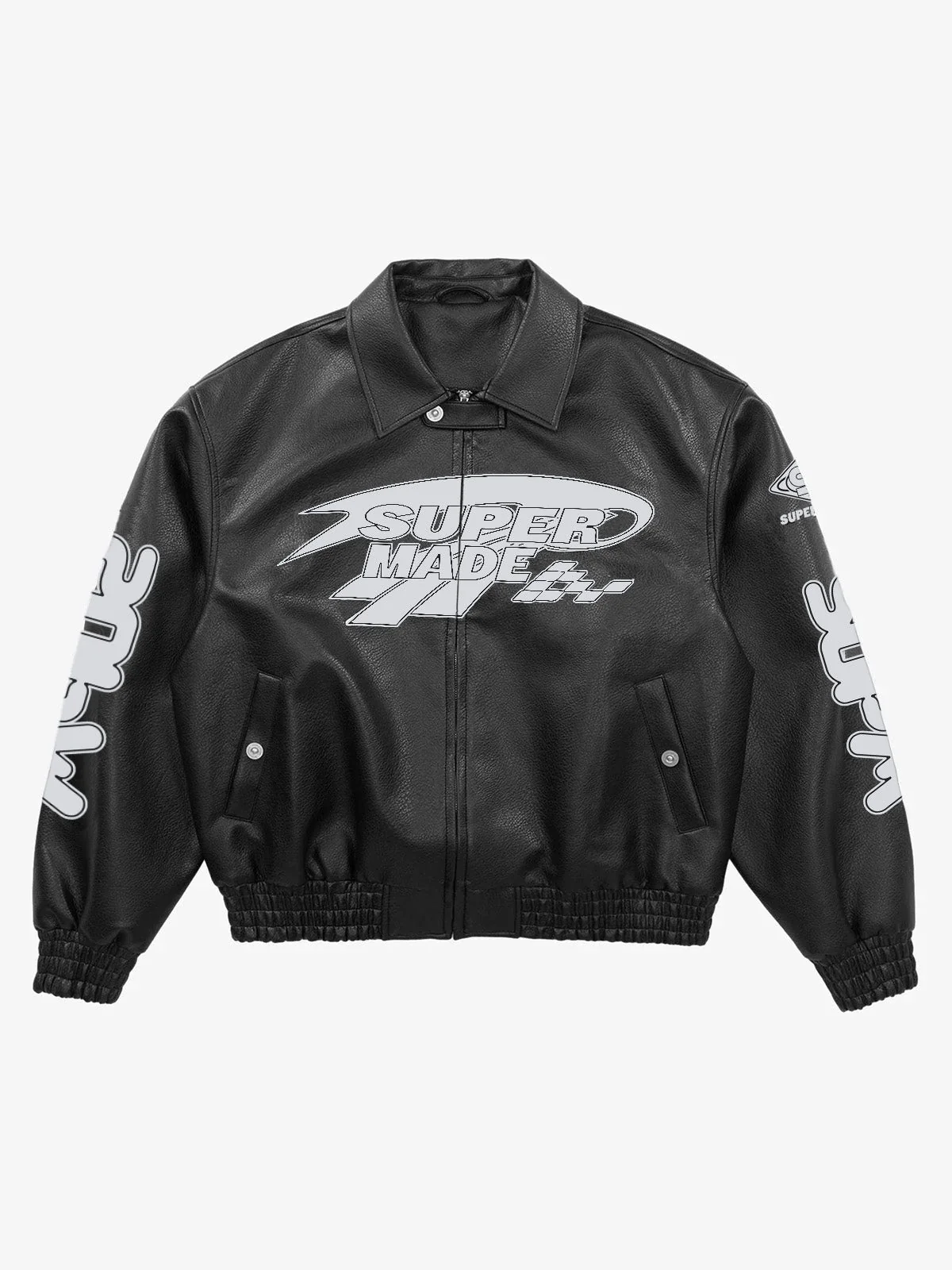 Faux Leather Vintage Street Black Air Jacket - 1821