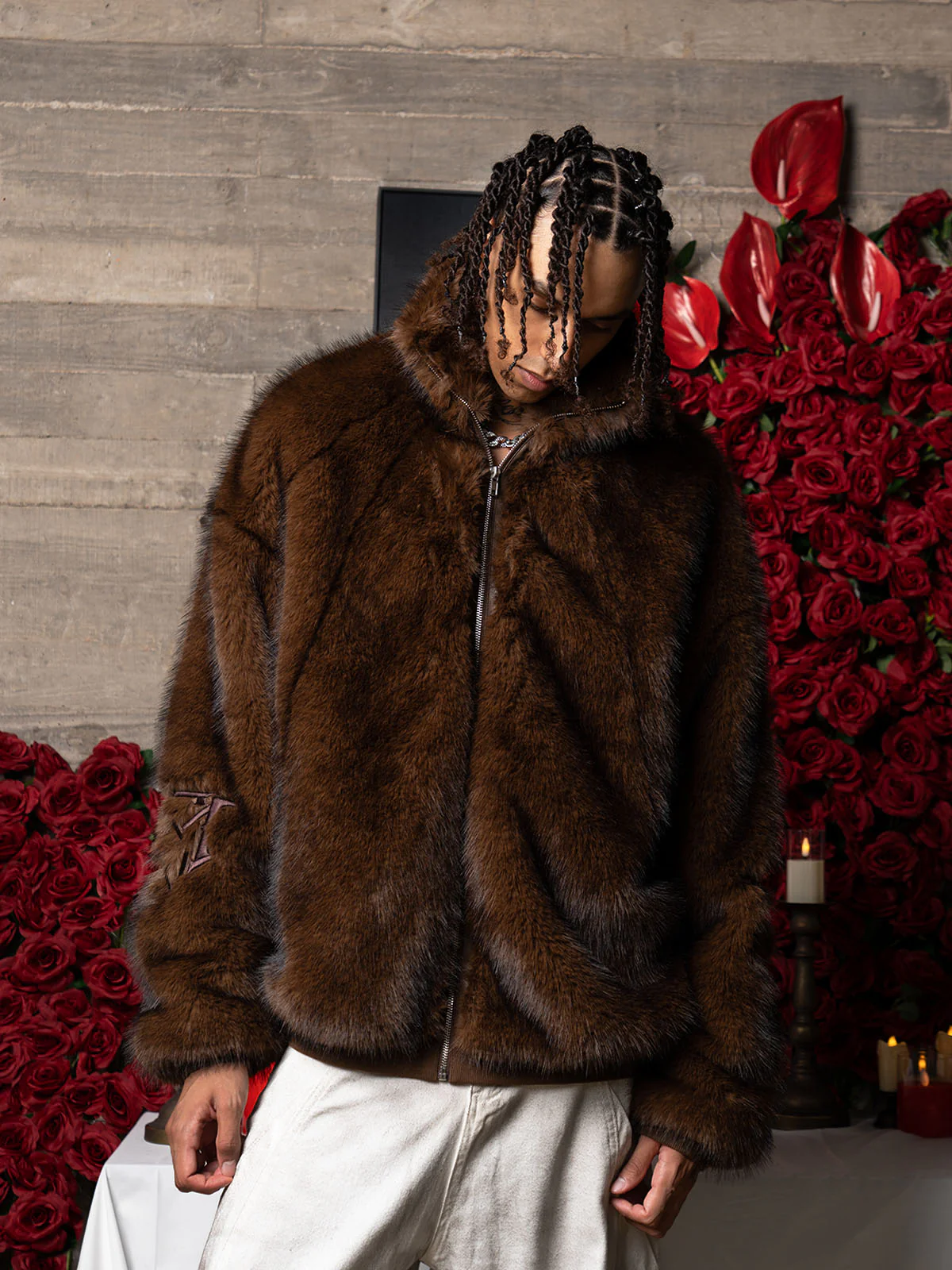 Supermade Embroidered Fur Jacket - 2486