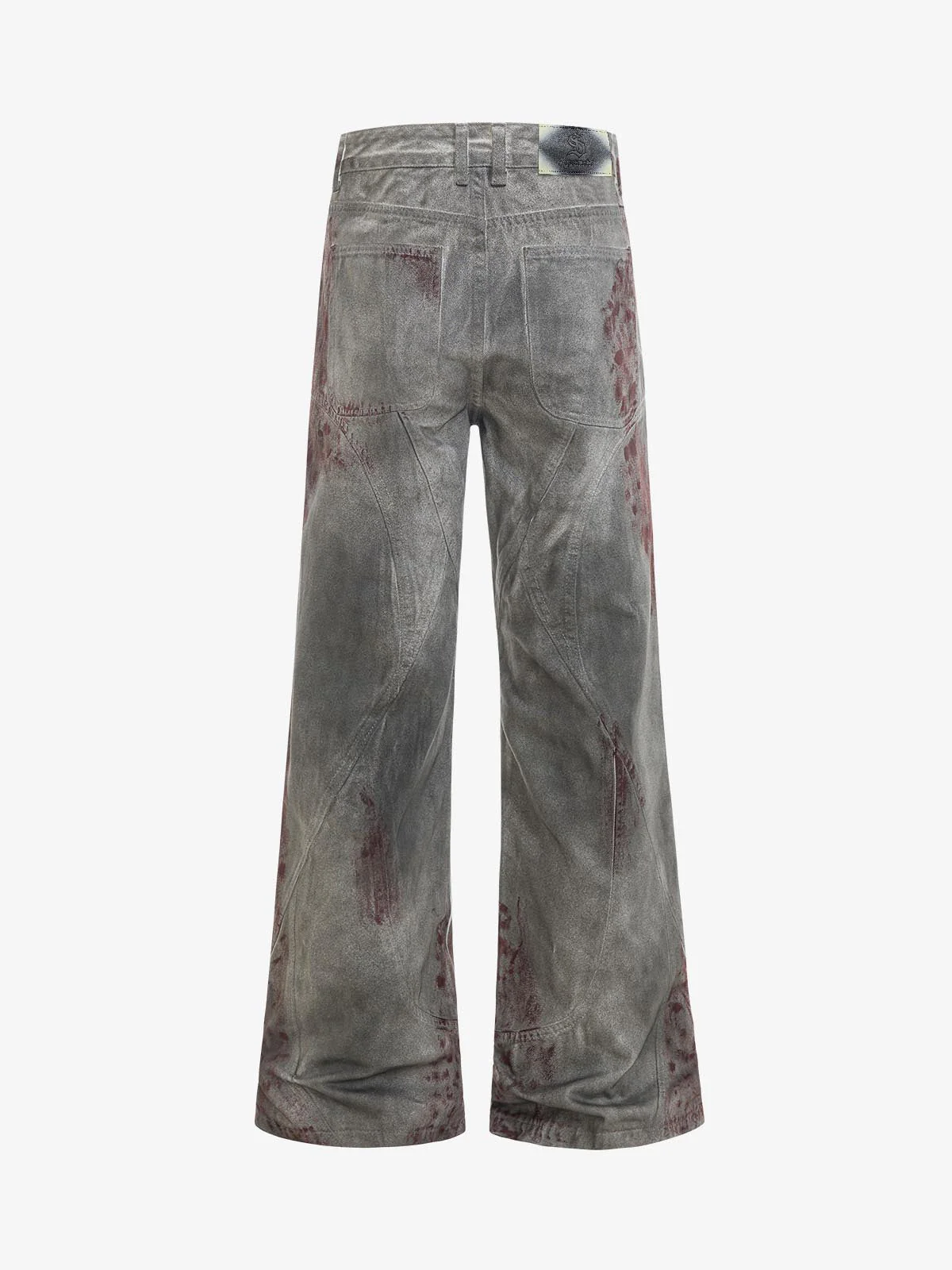 Distressed Vintage Wash Wide Leg Denim Jeans