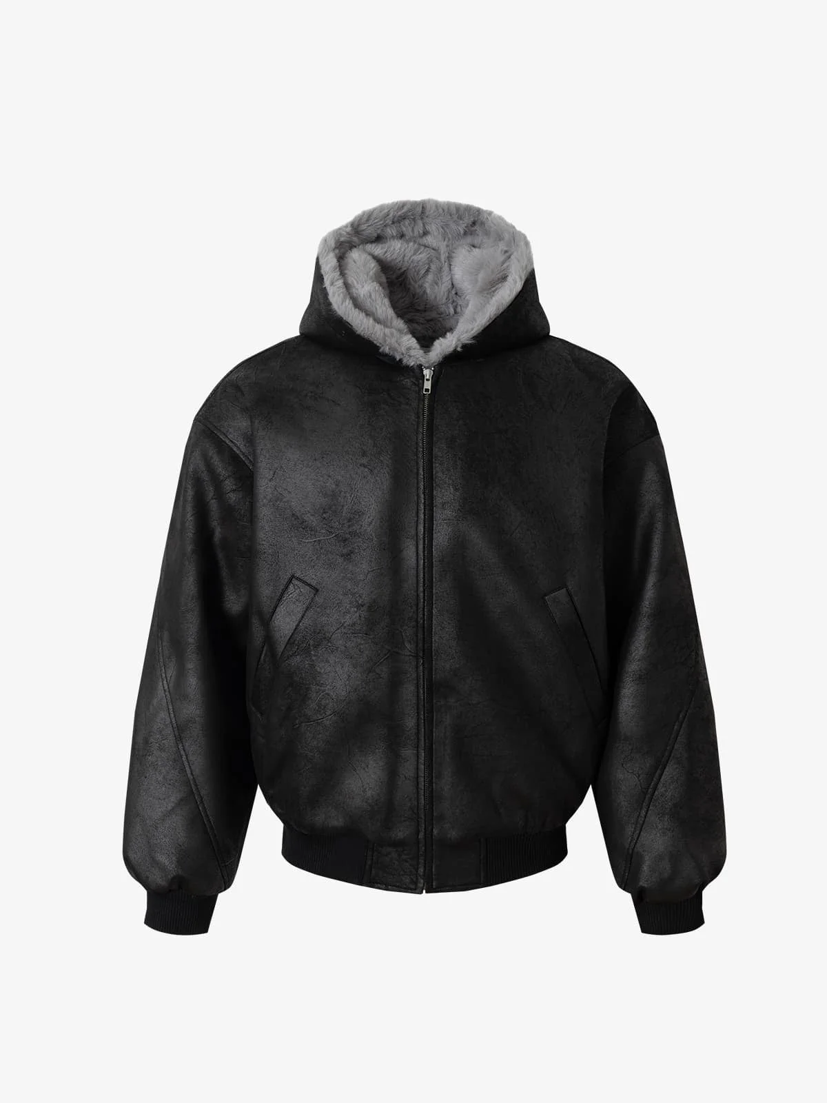 Vintage Velvet Hooded Sherpa-Lined Cotton Jacket