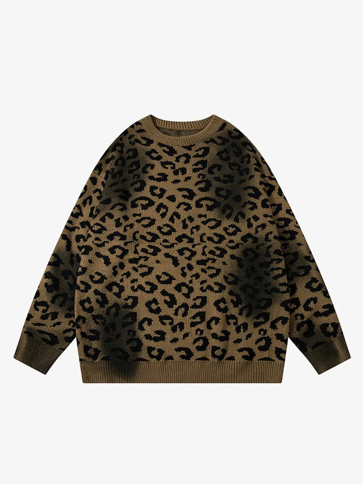 Street Leopard Print Knit Sweater