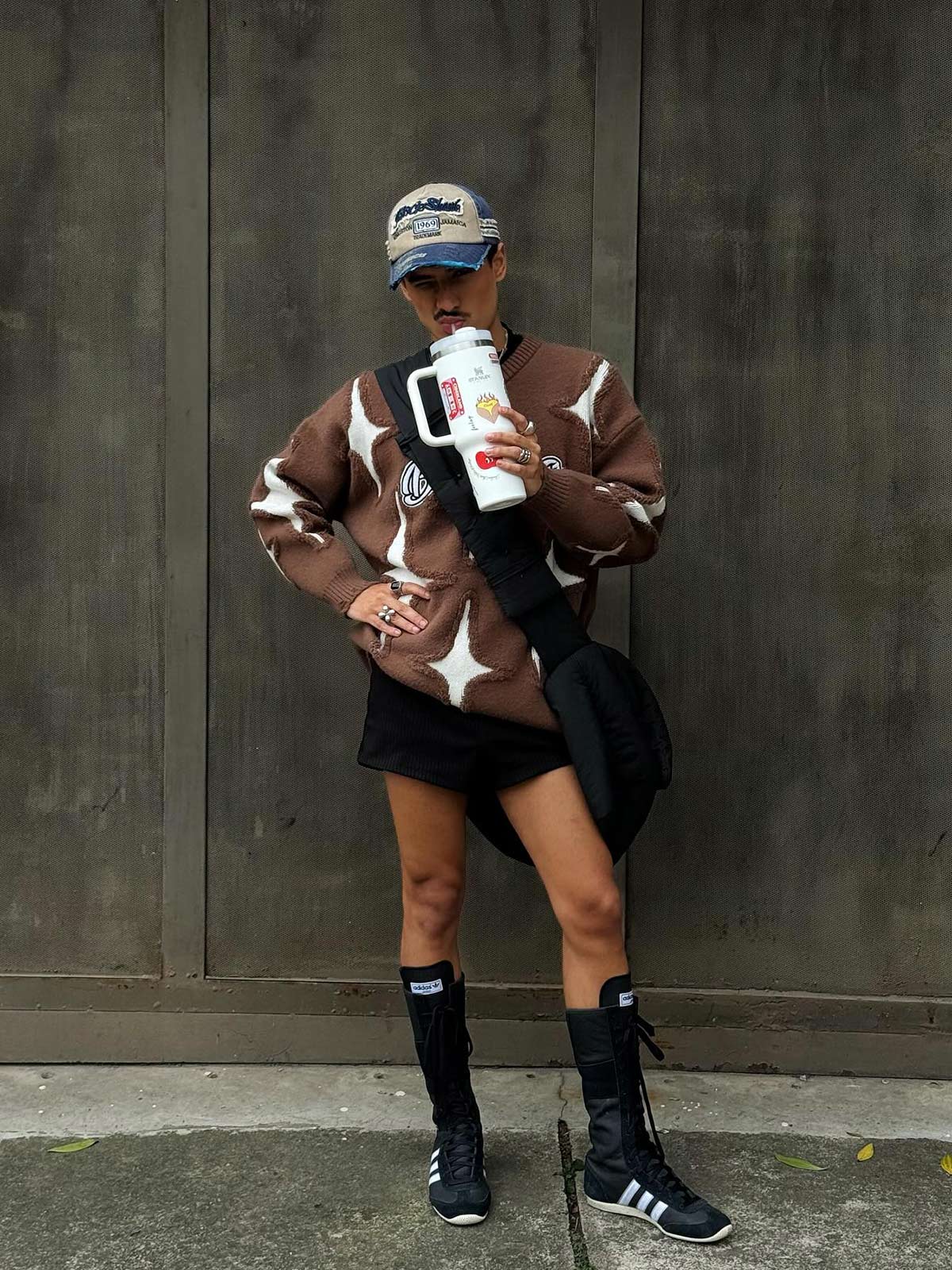 Retro Letter Denim Cap - 2136