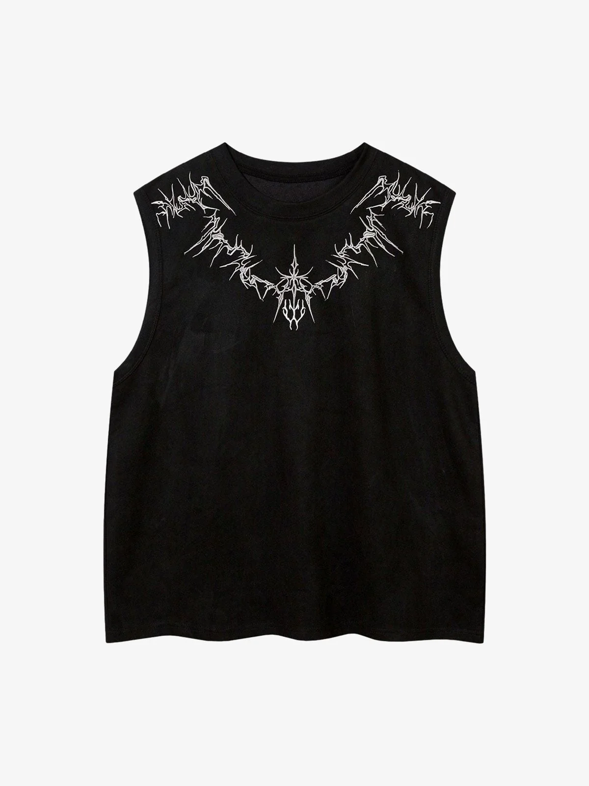 Suede Thorn Embroidered Vest