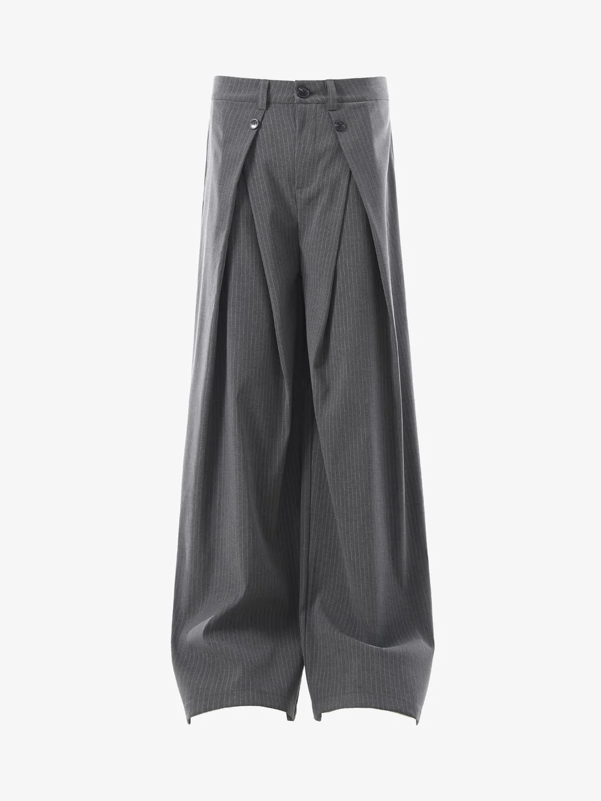 Retro Structured Asymmetric Baggy Pants