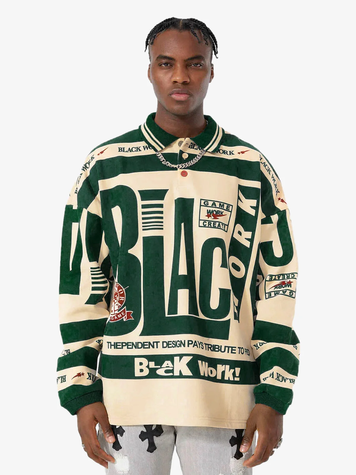 Retro Typography Polo Tee -1252