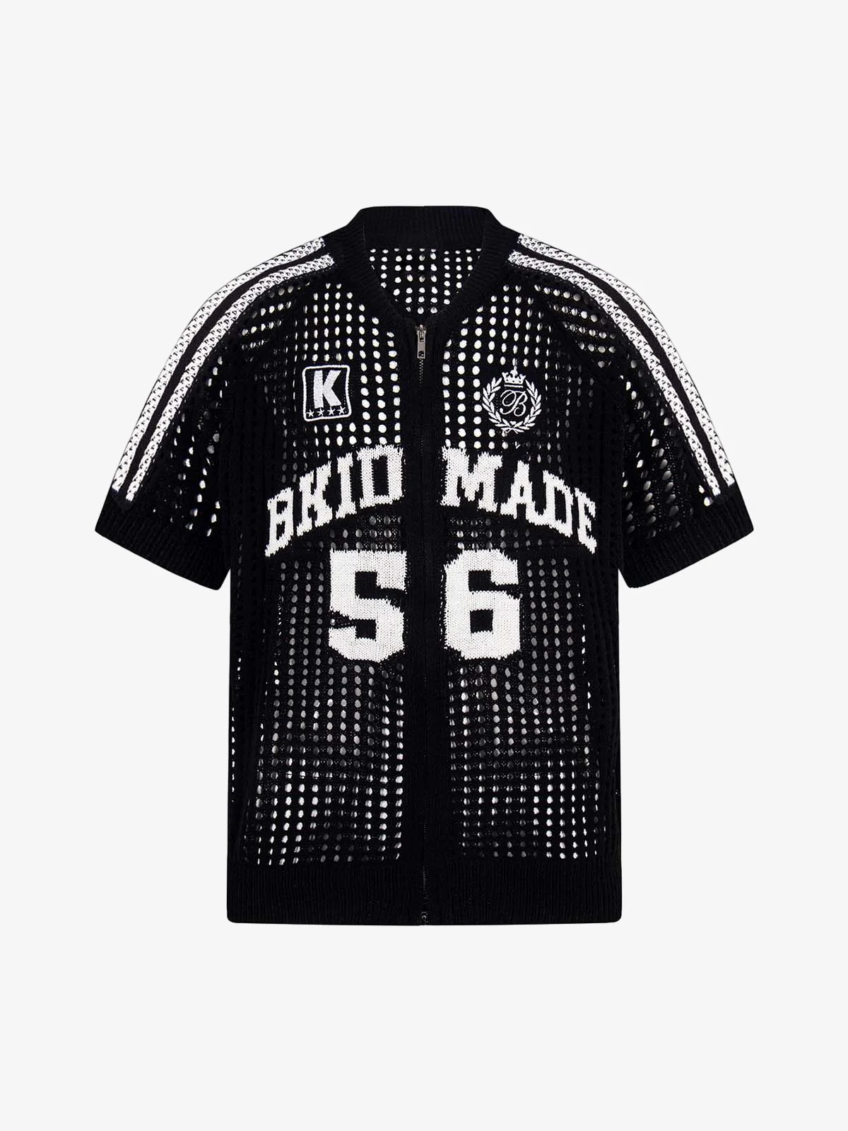 Mesh Zip-Up Sports Jersey Short Sleeve Shirt