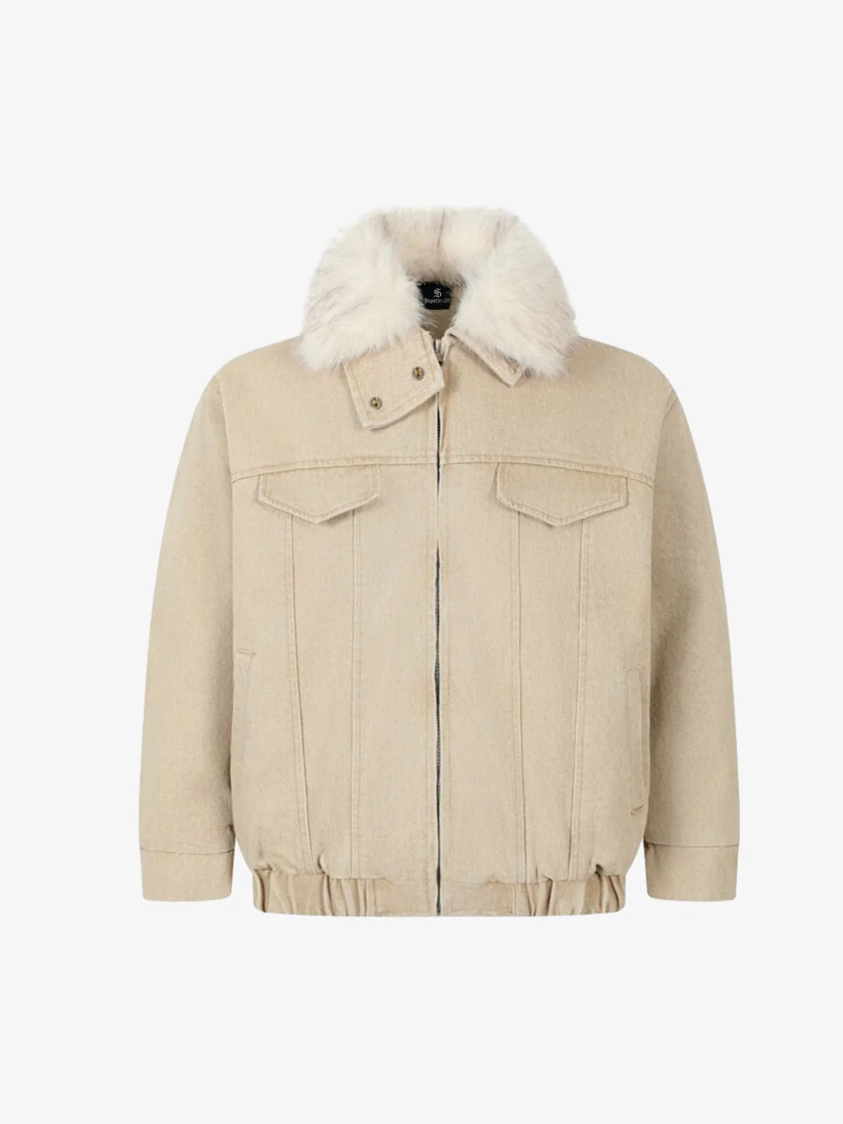 Vintage Detachable Sherpa Collar Aviator Denim Jacket