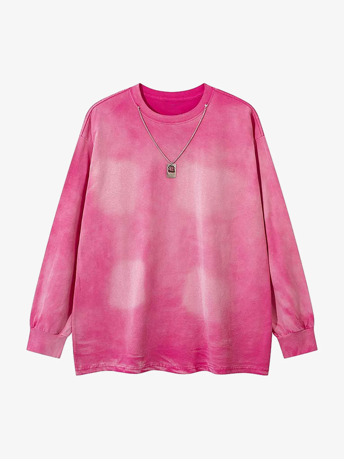 Inkjet Dirty Necklace Long-Sleeved T-Shirt