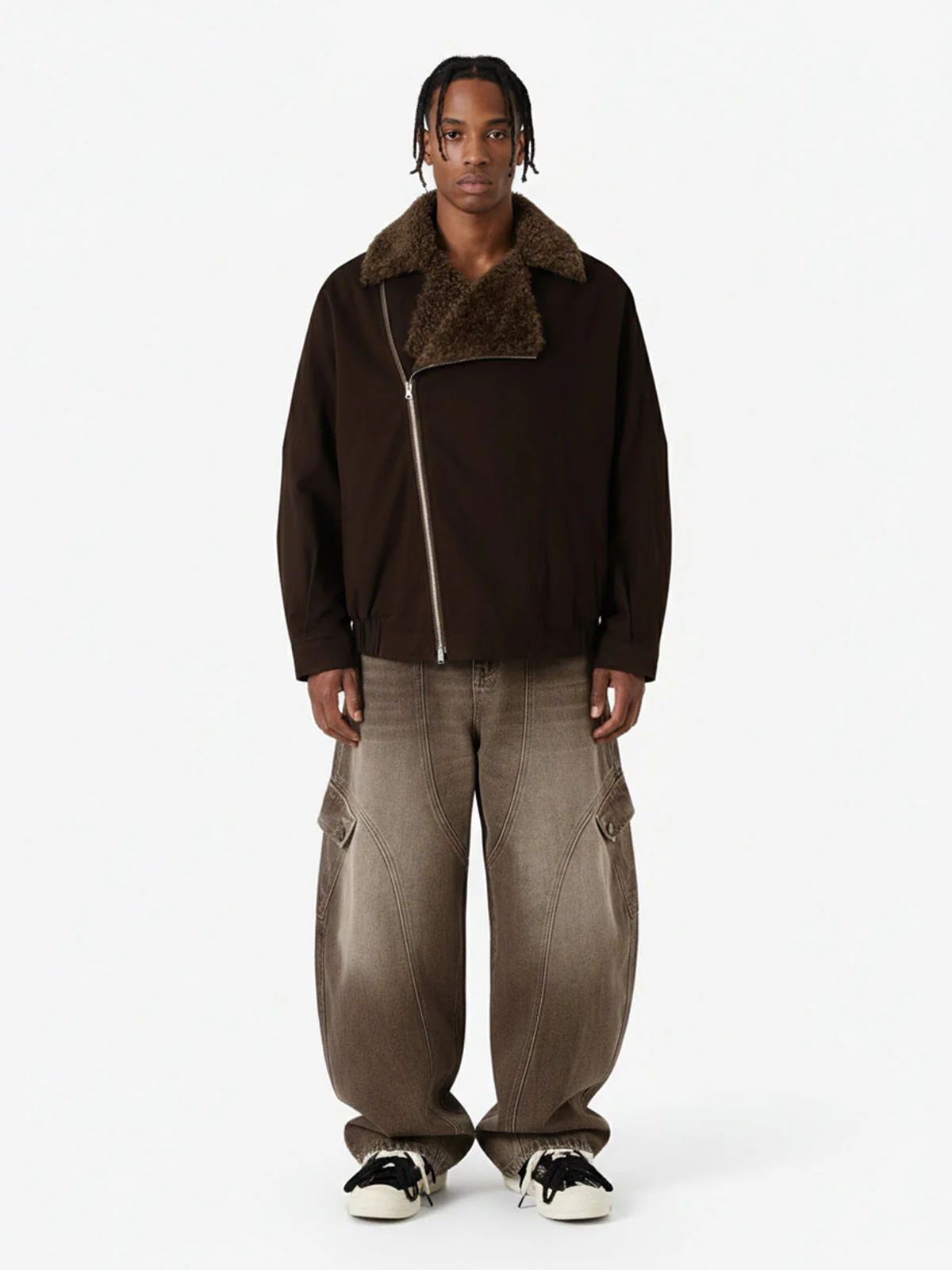 Vintage Washed Workwear Barrel Jeans