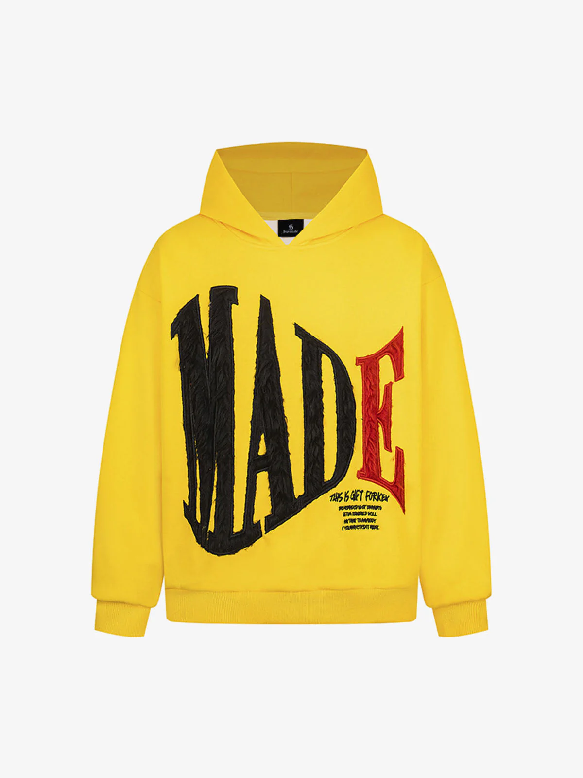Retro Chenille Lettering Fleece Hoodie
