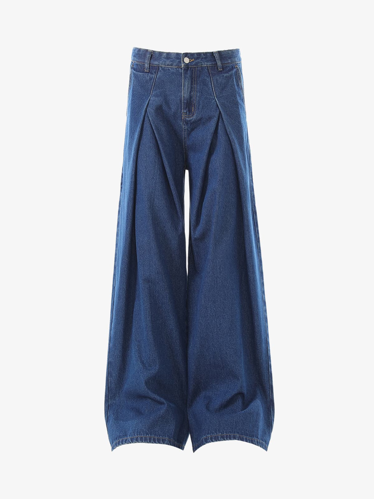 Retro Pleated Denim Baggy Jeans