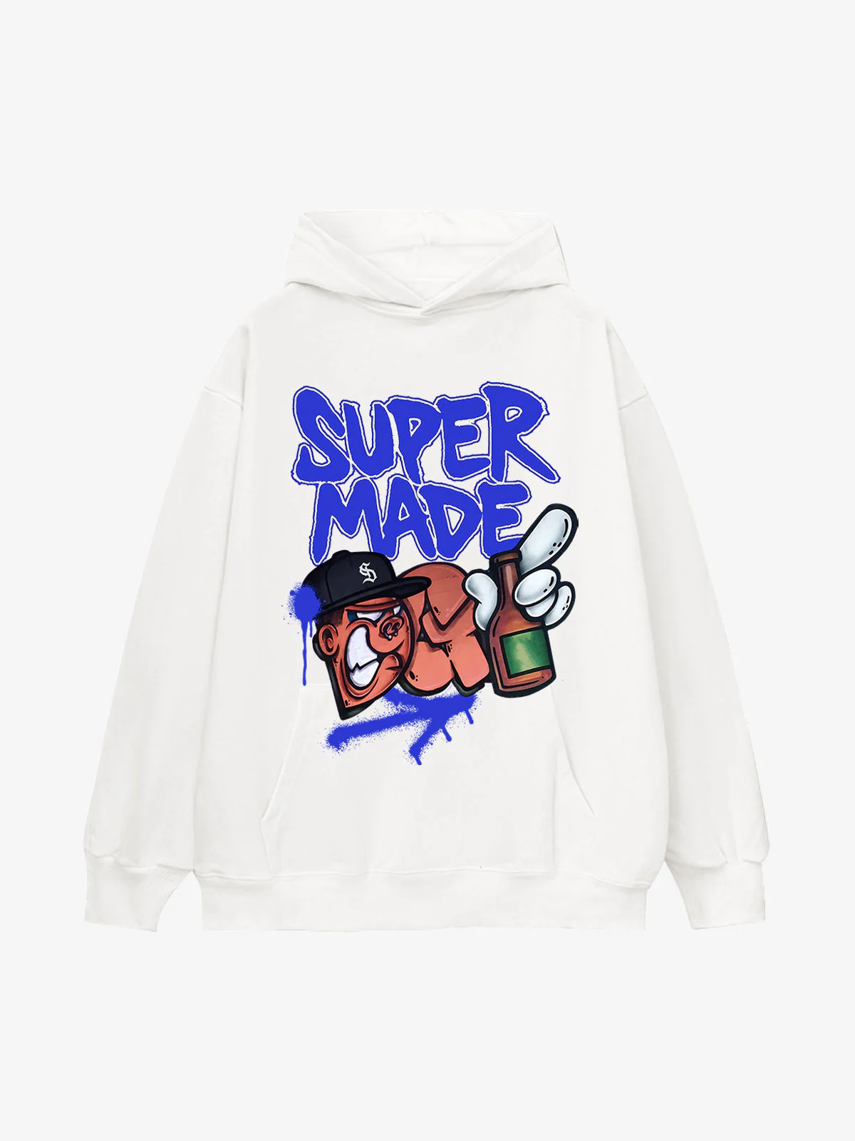 Original Contrast Color Letter Graphic Hoodie